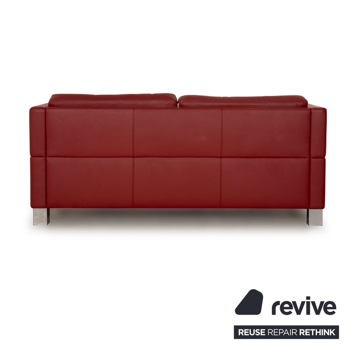Brühl Carée Leder Zweisitzer Rot Sofa Couch