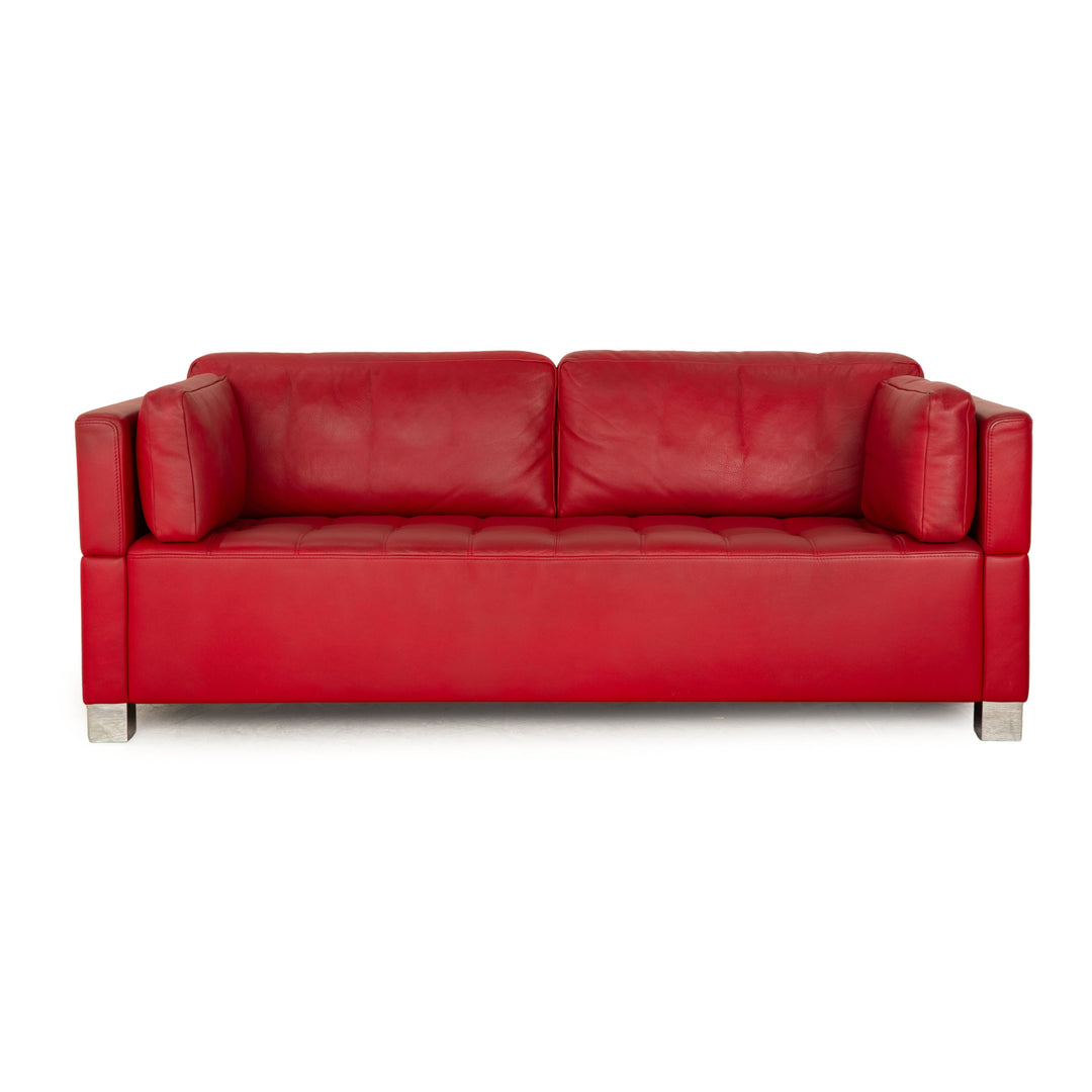 Brühl Carée Leder Zweisitzer Rot Sofa Couch