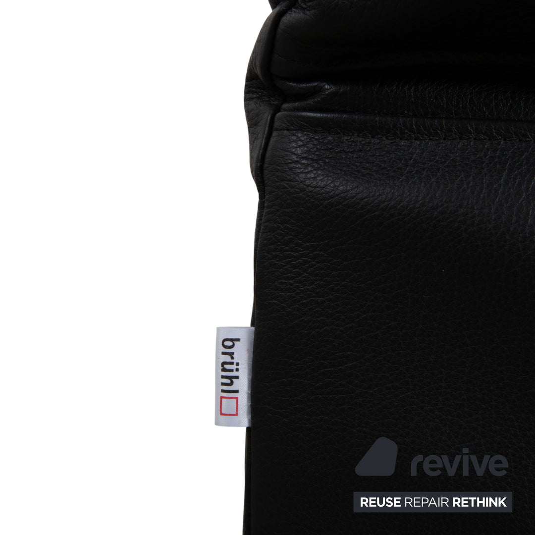 Brühl Divanetta Stoff Leder Ecksofa Schwarz Grau Sofa Couch manuelle Funktion