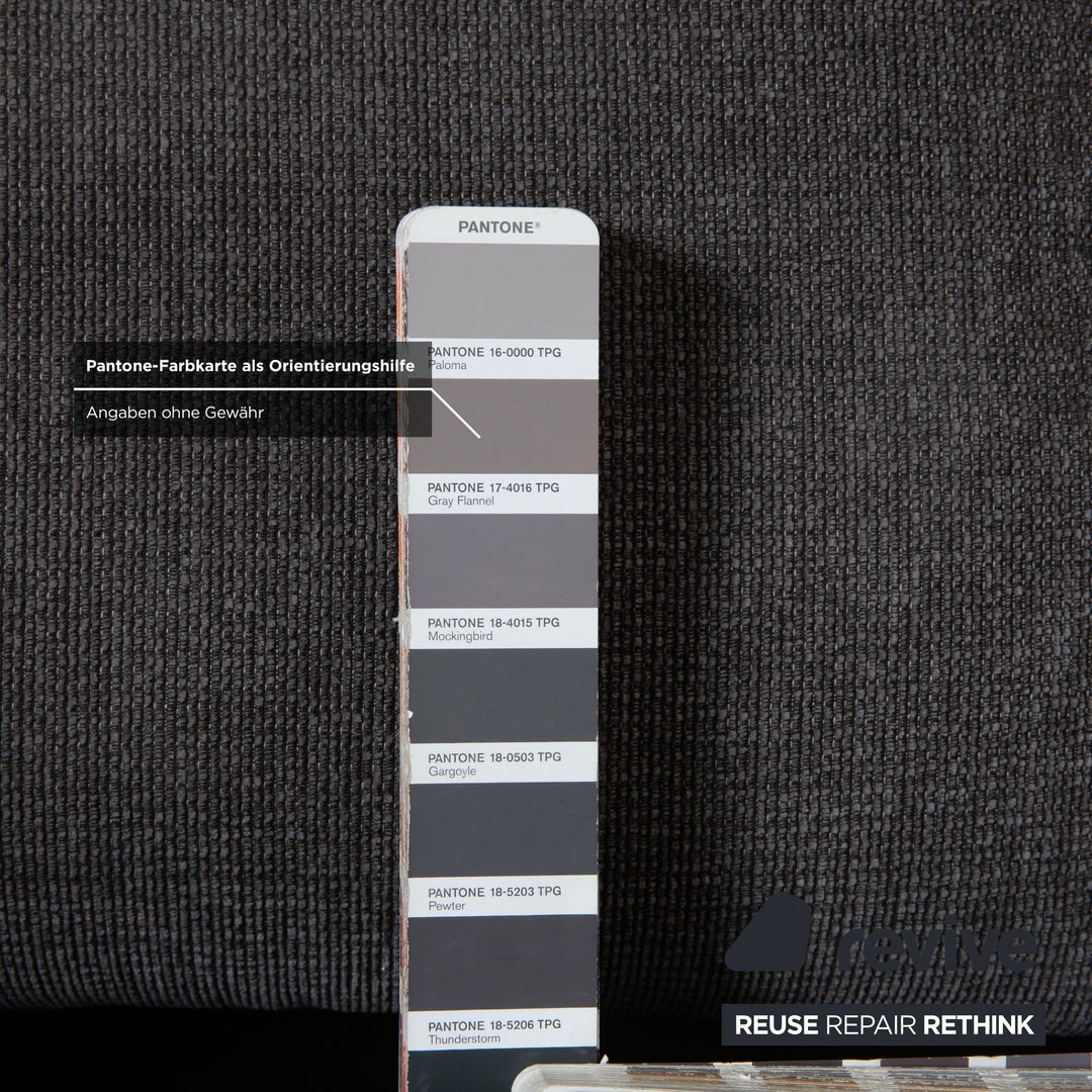 Brühl Divanetta Stoff Leder Ecksofa Schwarz Grau Sofa Couch manuelle Funktion