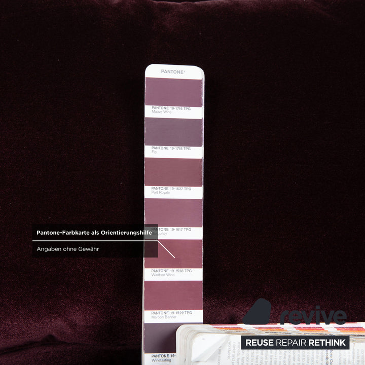 Brühl Embrace Dreisitzer Sofa Velours Samt Chrom Violett Aubergine Lila manuelle Funktion Couch Stoff