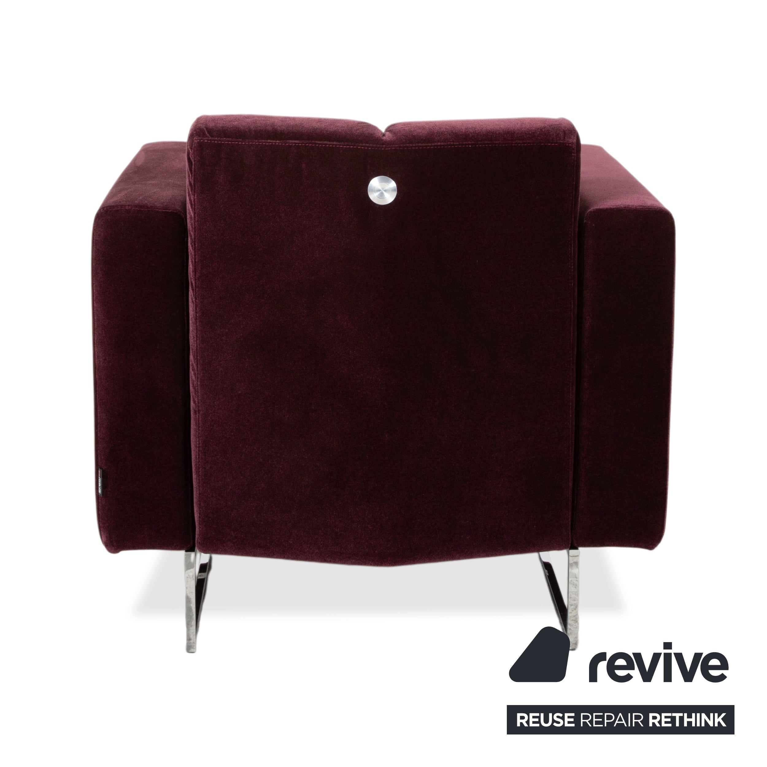 Brühl Embrace Garnitur Sessel Hocker Stoff Chrom Velours Samt Lila Aubergine manuelle Funktion