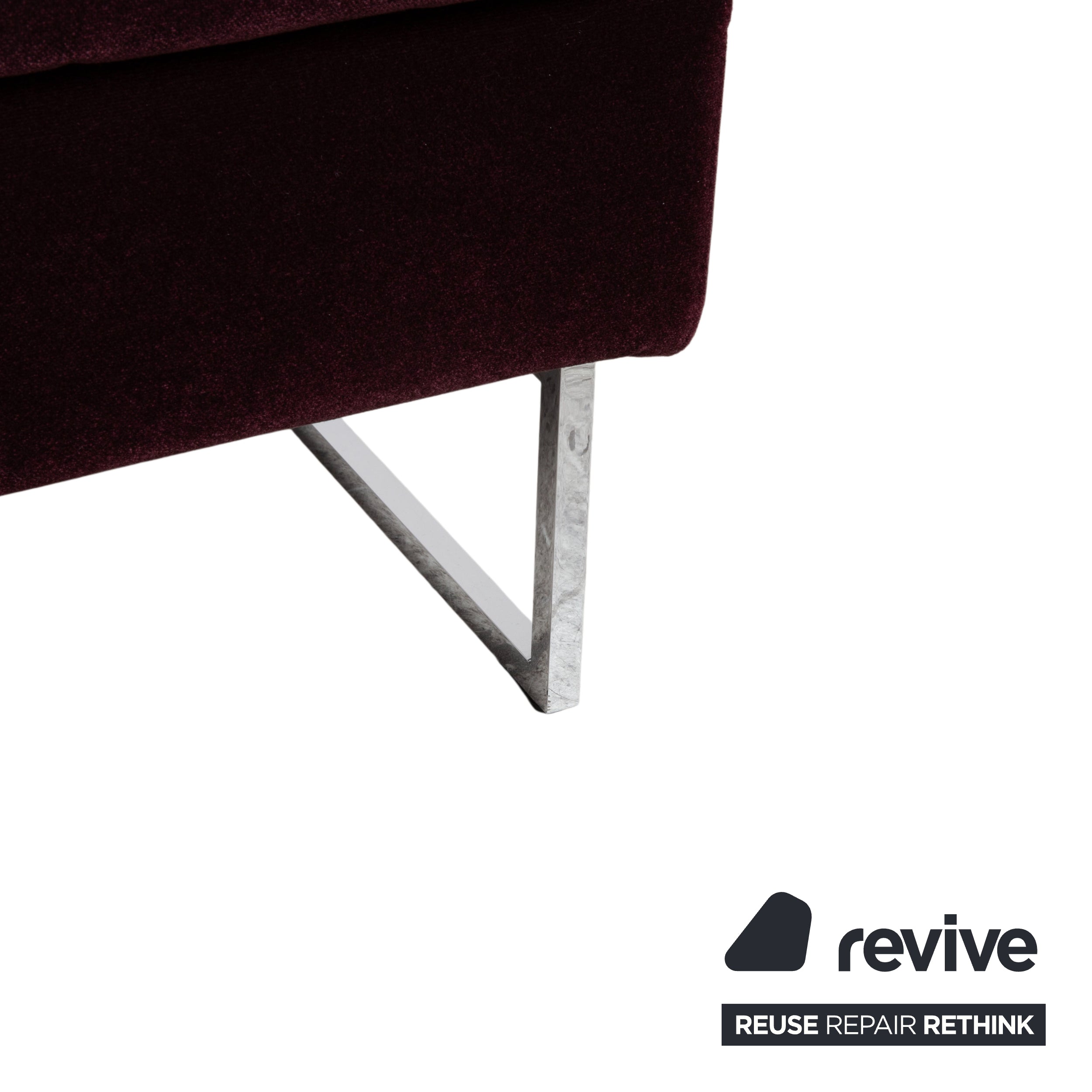 Brühl Embrace Garnitur Sessel Hocker Stoff Chrom Velours Samt Lila Aubergine manuelle Funktion