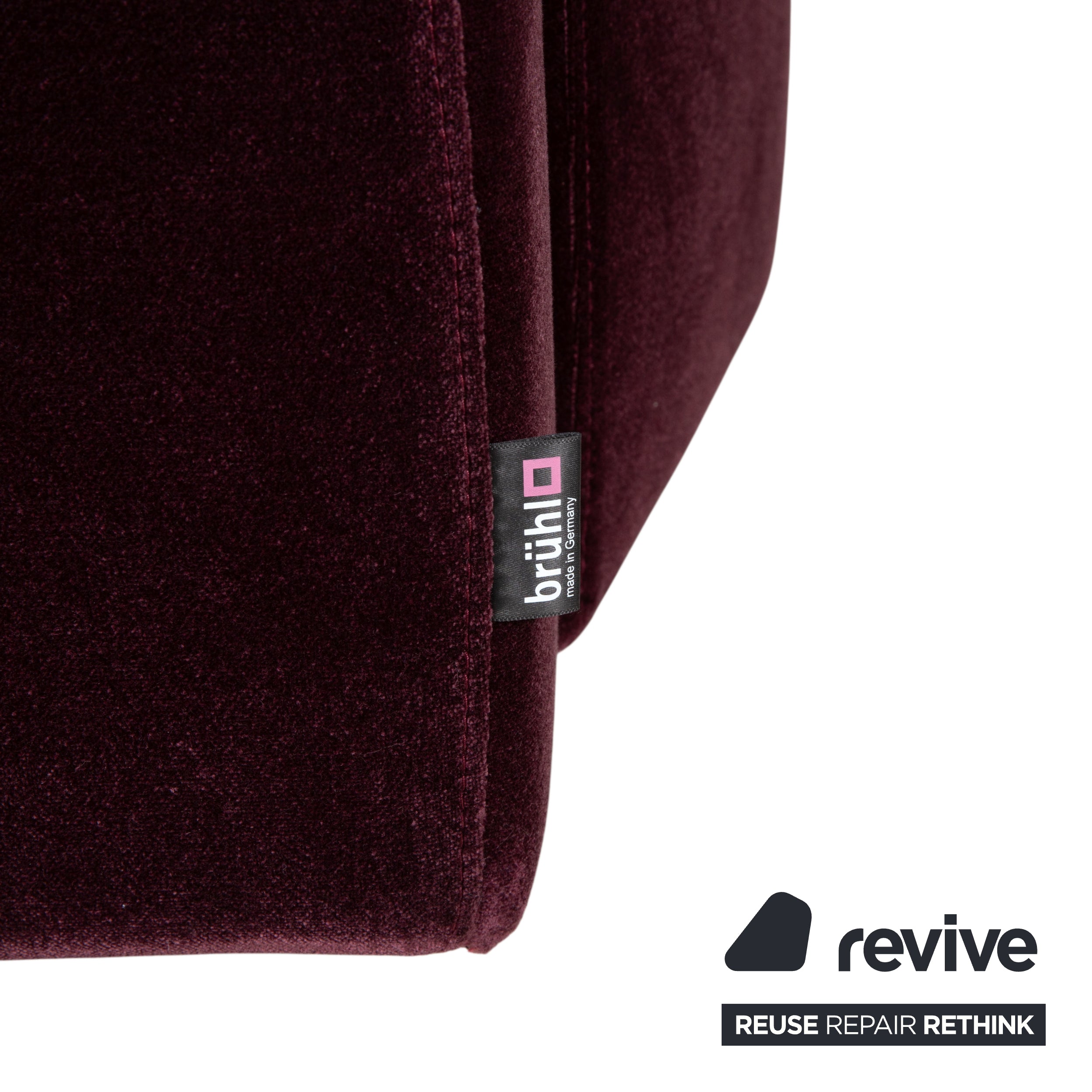 Brühl Embrace Armchair Ottoman Fabric Chrome Velvet Lilac Aubergine manual function