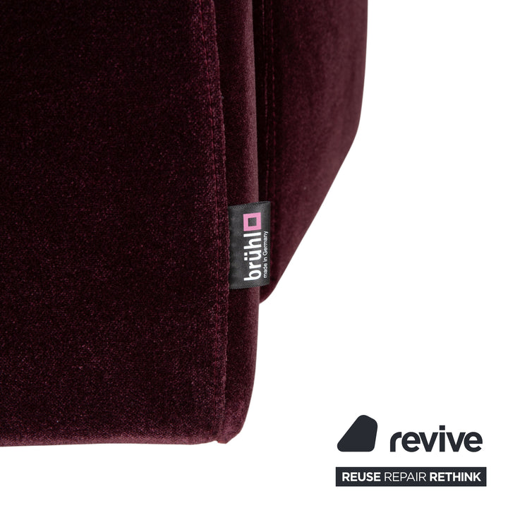 Brühl Embrace Garnitur Sessel Hocker Stoff Chrom Velours Samt Lila Aubergine manuelle Funktion