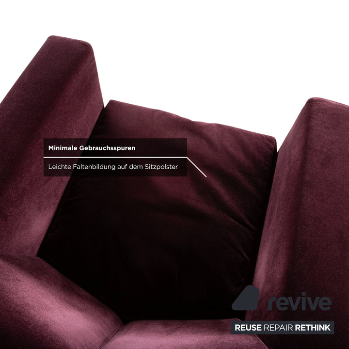 Brühl Embrace Garnitur Sessel Hocker Stoff Chrom Velours Samt Lila Aubergine manuelle Funktion