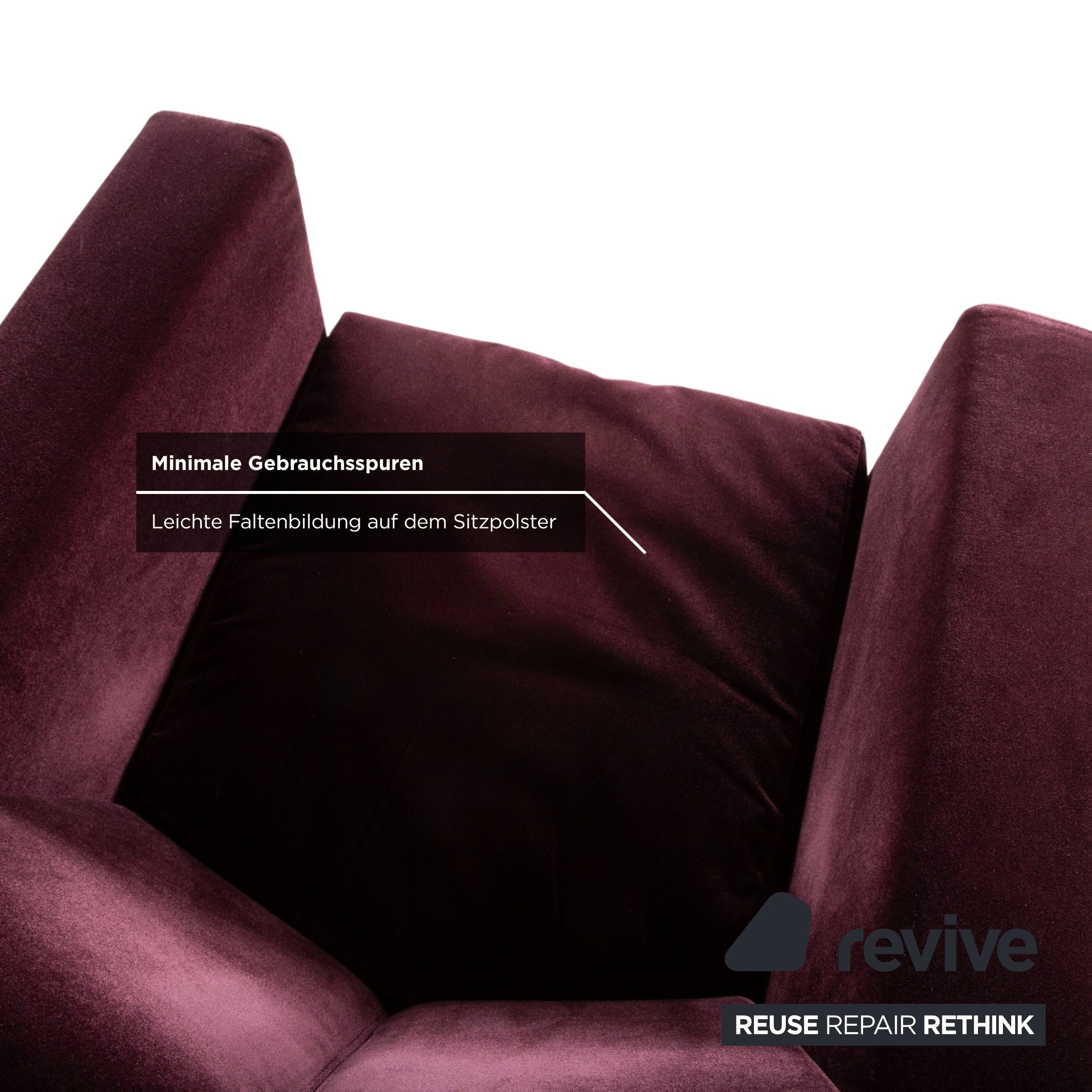 Brühl Embrace Garnitur Sessel Hocker Stoff Chrom Velours Samt Lila Aubergine manuelle Funktion
