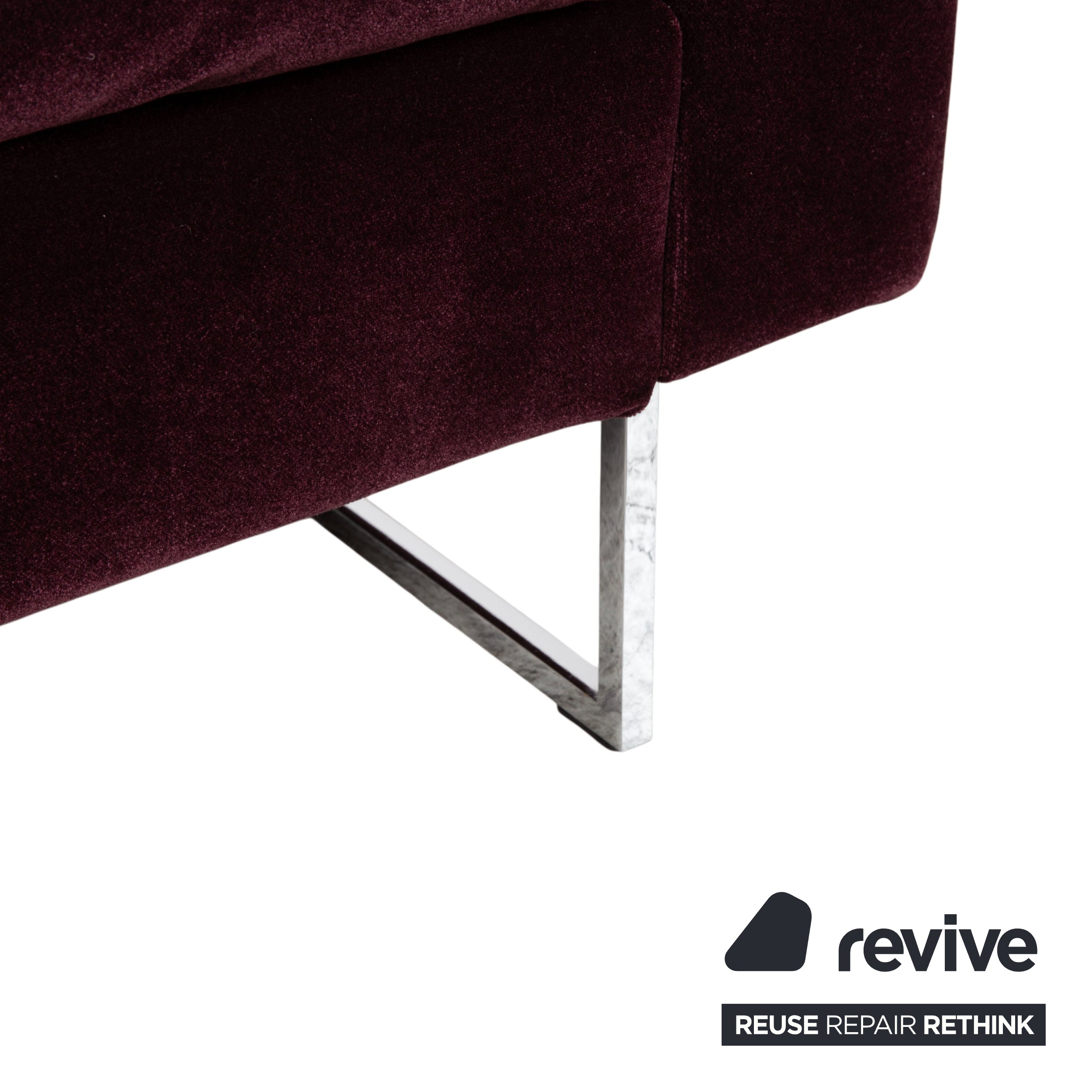 Brühl Embrace Garnitur Sessel Hocker Stoff Chrom Velours Samt Lila Aubergine manuelle Funktion
