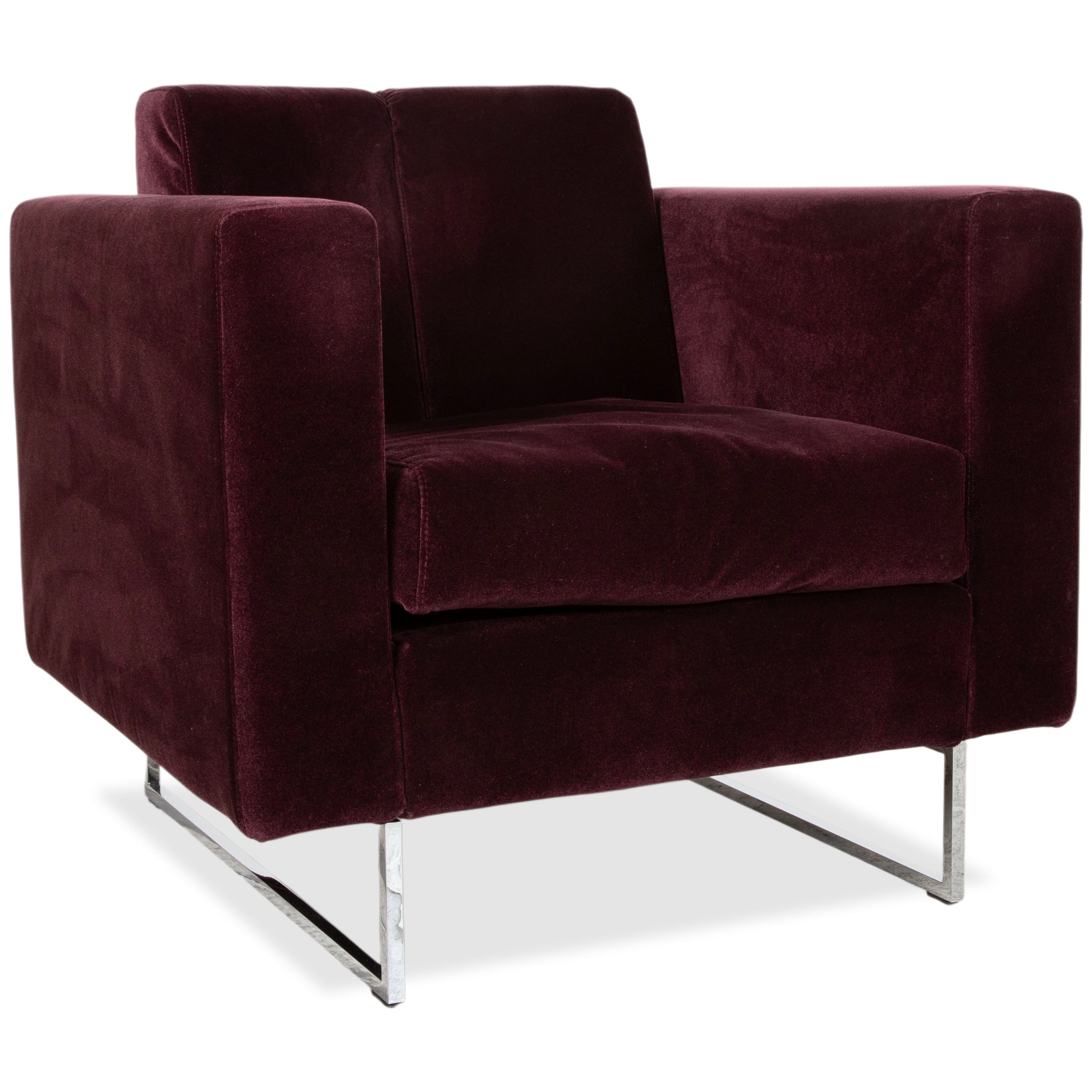 Brühl Embrace Sessel Stoff Chrom Velours Samt Lila Violett Aubergine manuelle Funktion