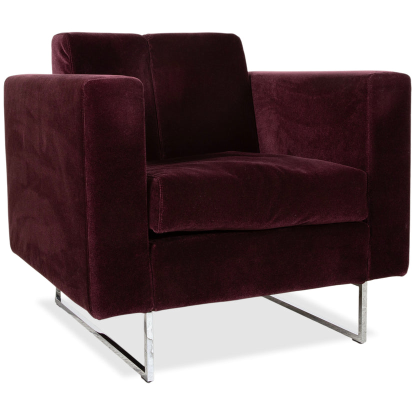 Brühl Embrace Sessel Stoff Chrom Velours Samt Lila Violett Aubergine manuelle Funktion