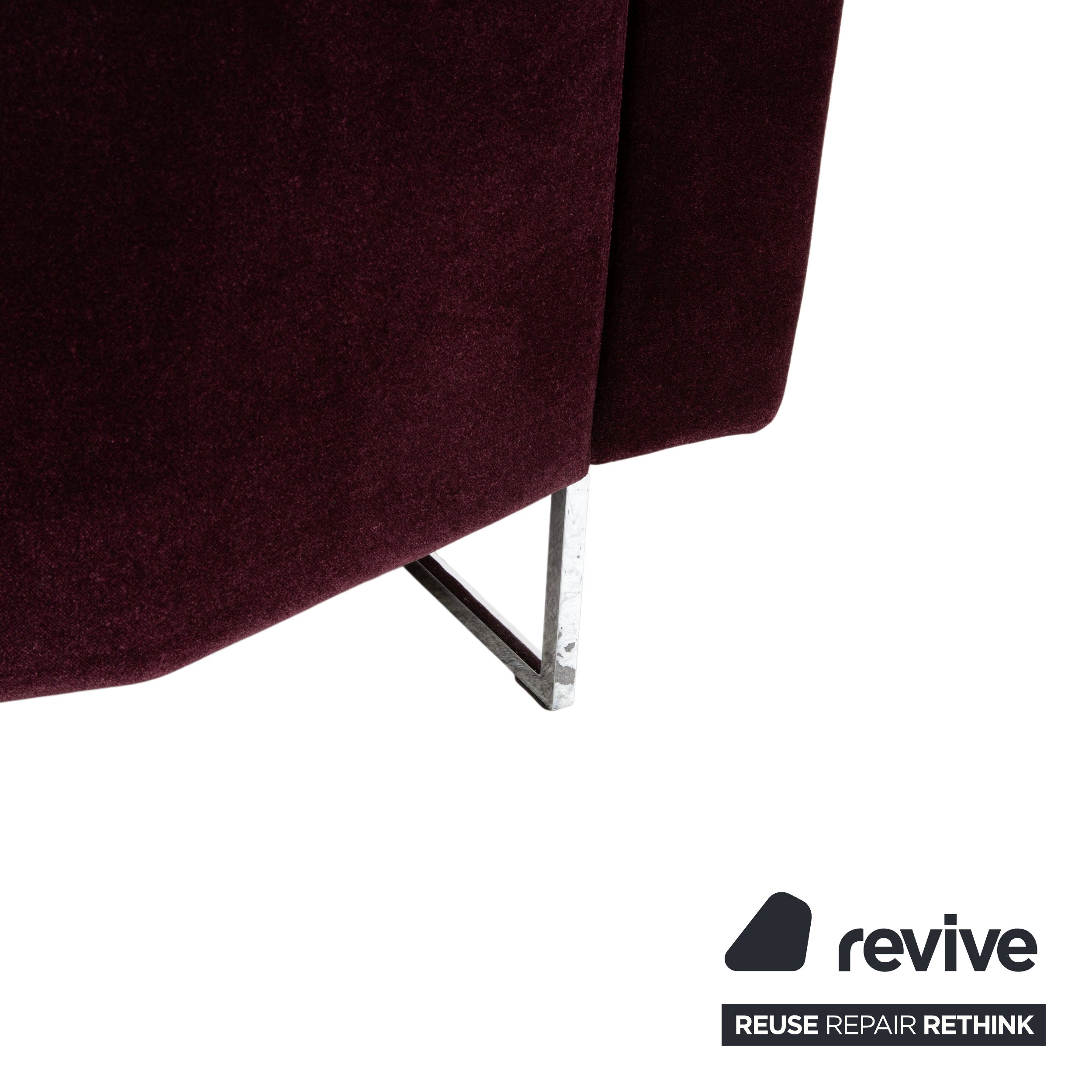 Brühl Embrace Sessel Stoff Chrom Velours Samt Lila Violett Aubergine manuelle Funktion