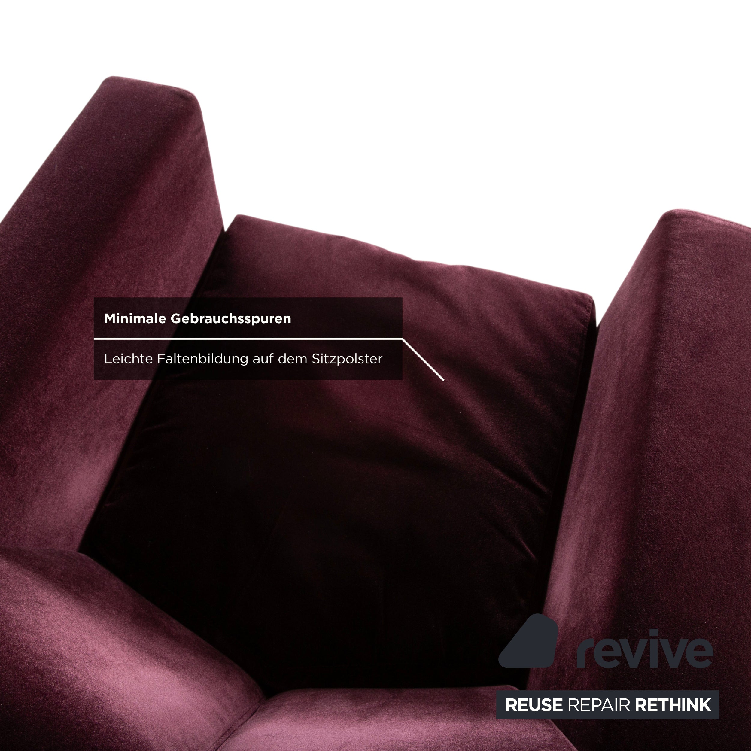 Brühl Embrace Sessel Stoff Chrom Velours Samt Lila Violett Aubergine manuelle Funktion