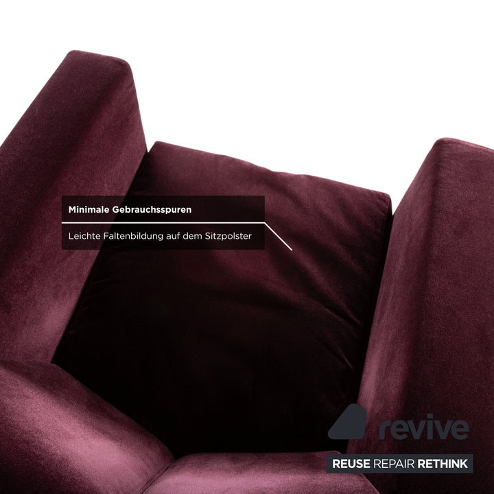 Brühl Embrace Sessel Stoff Chrom Velours Samt Lila Violett Aubergine manuelle Funktion
