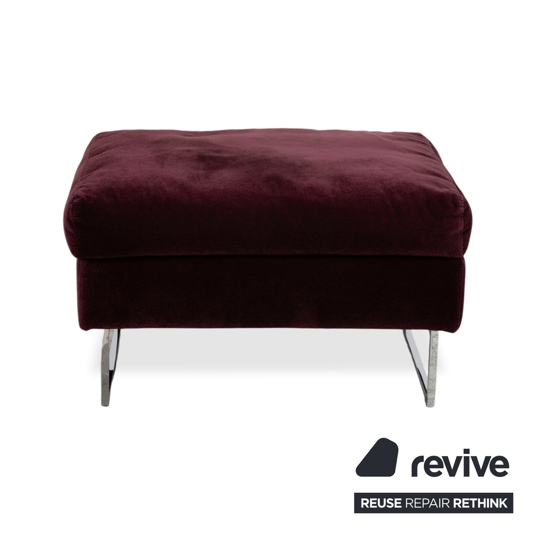 Brühl Embrace Hocker Stoff Chrom Velours Samt Lila Violett Aubergine