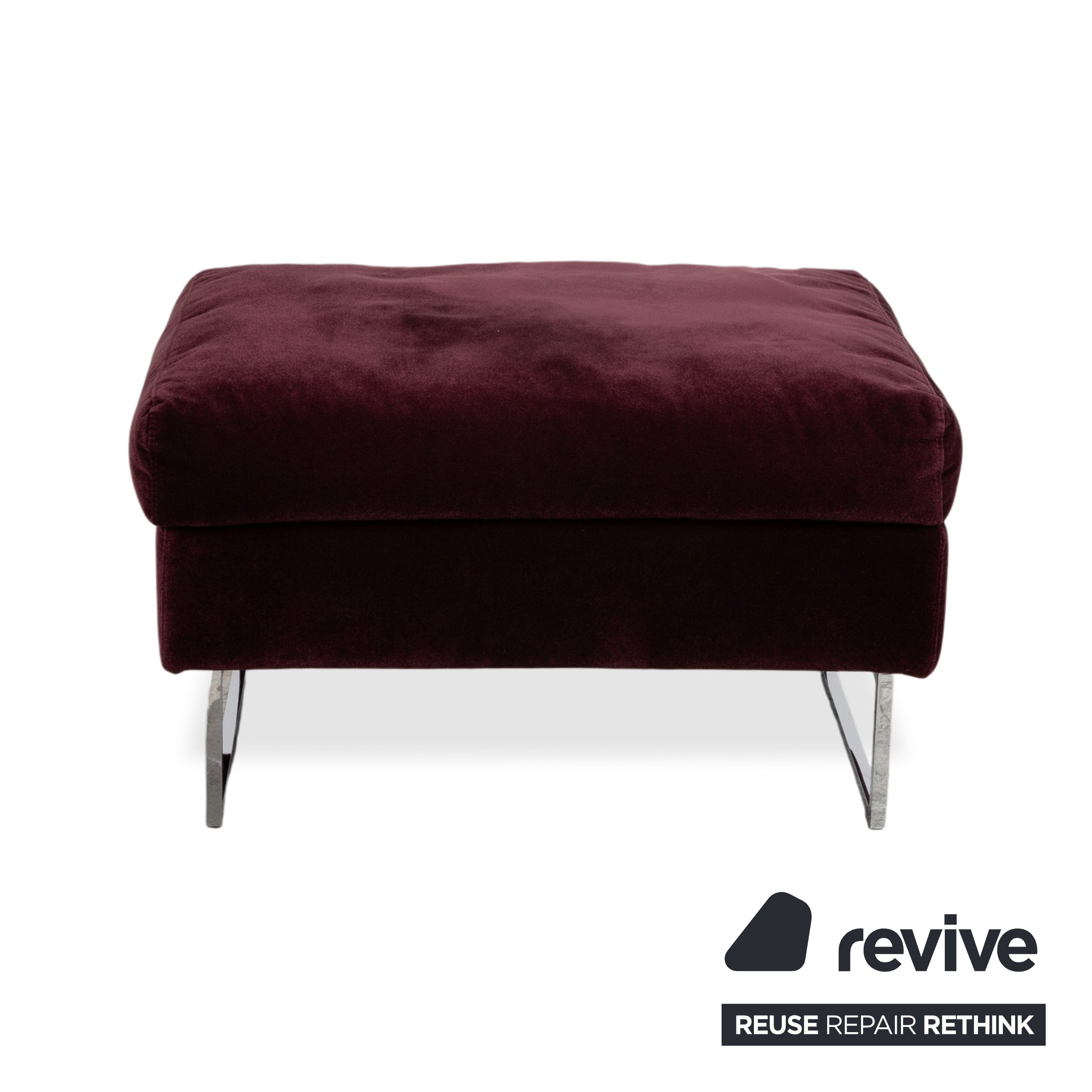 Brühl Embrace Hocker Stoff Chrom Velours Samt Lila Violett Aubergine