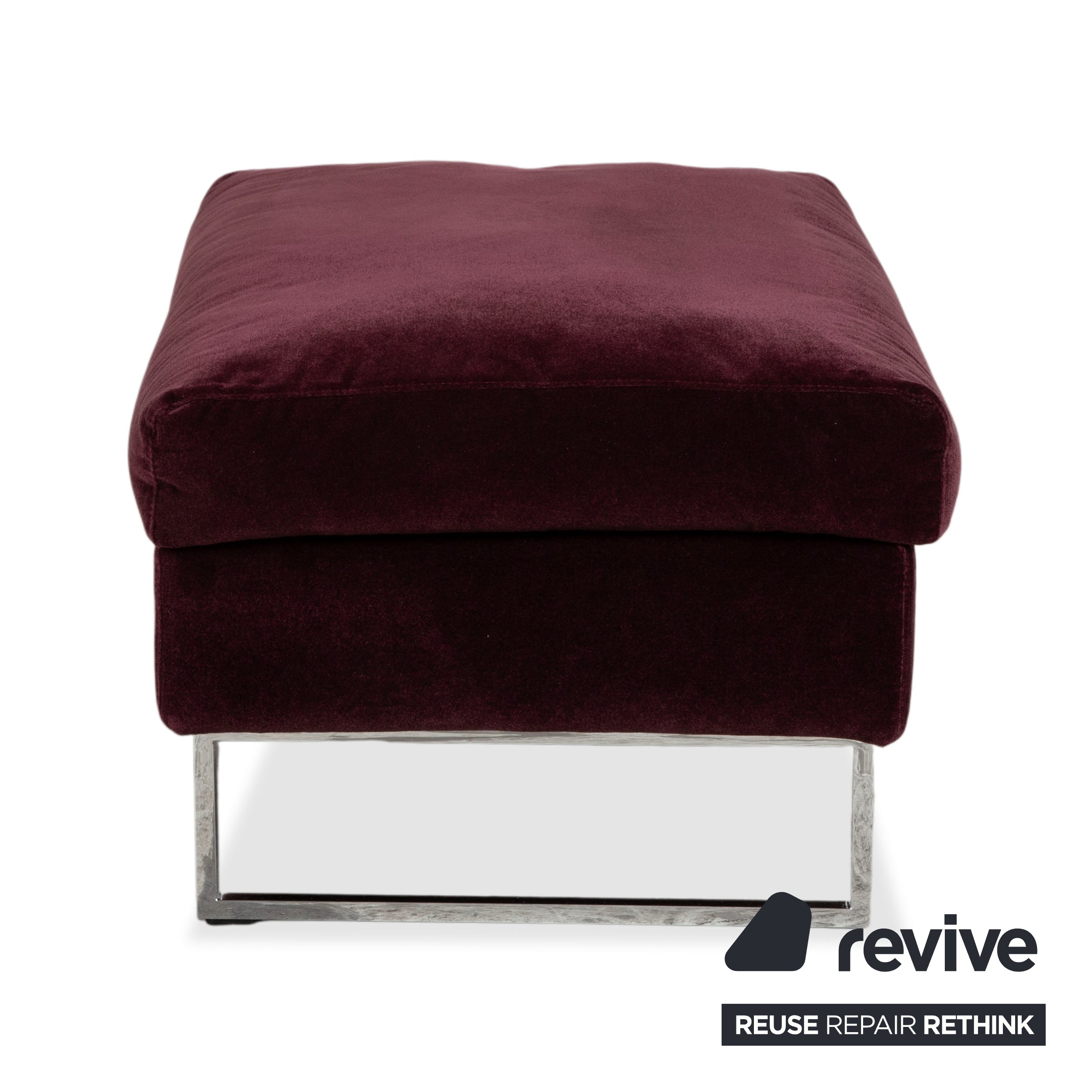 Brühl Embrace Hocker Stoff Chrom Velours Samt Lila Violett Aubergine