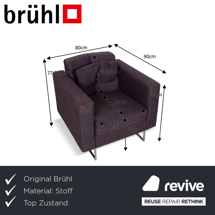 Brühl Embrace Fauteuil en tissu Violet Gris fonction manuelle