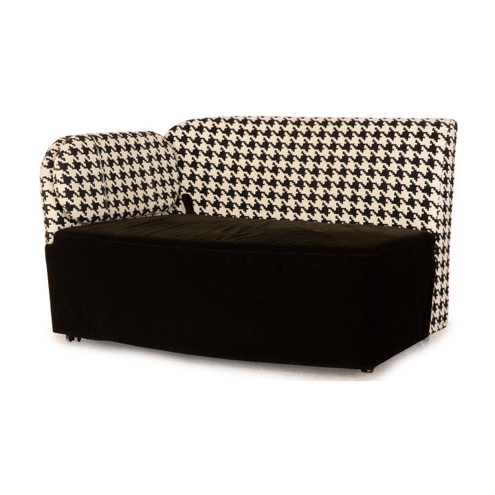 Brühl Floret Glory Fabric Two Seater Black White Sofa Couch