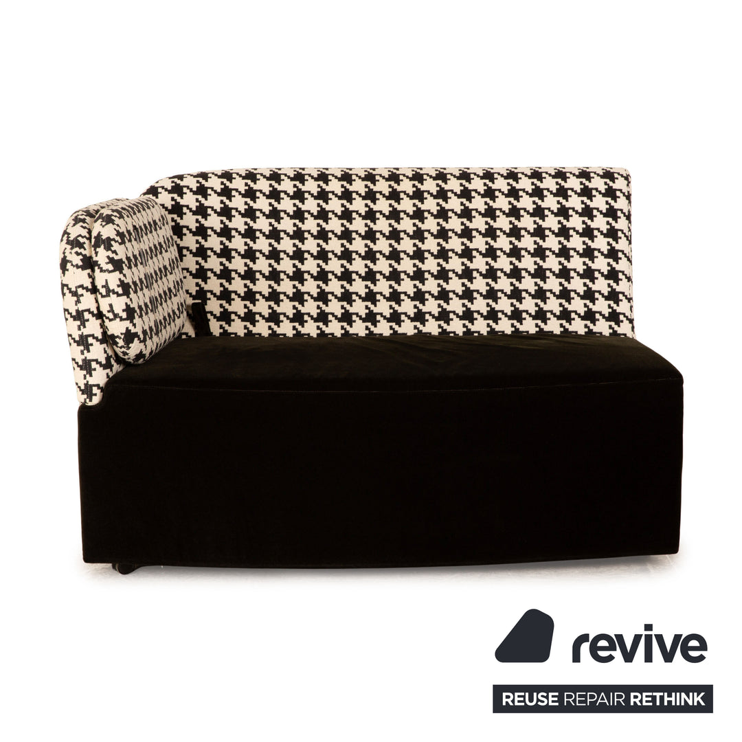 Brühl Floret Glory Fabric Two Seater Black White Sofa Couch