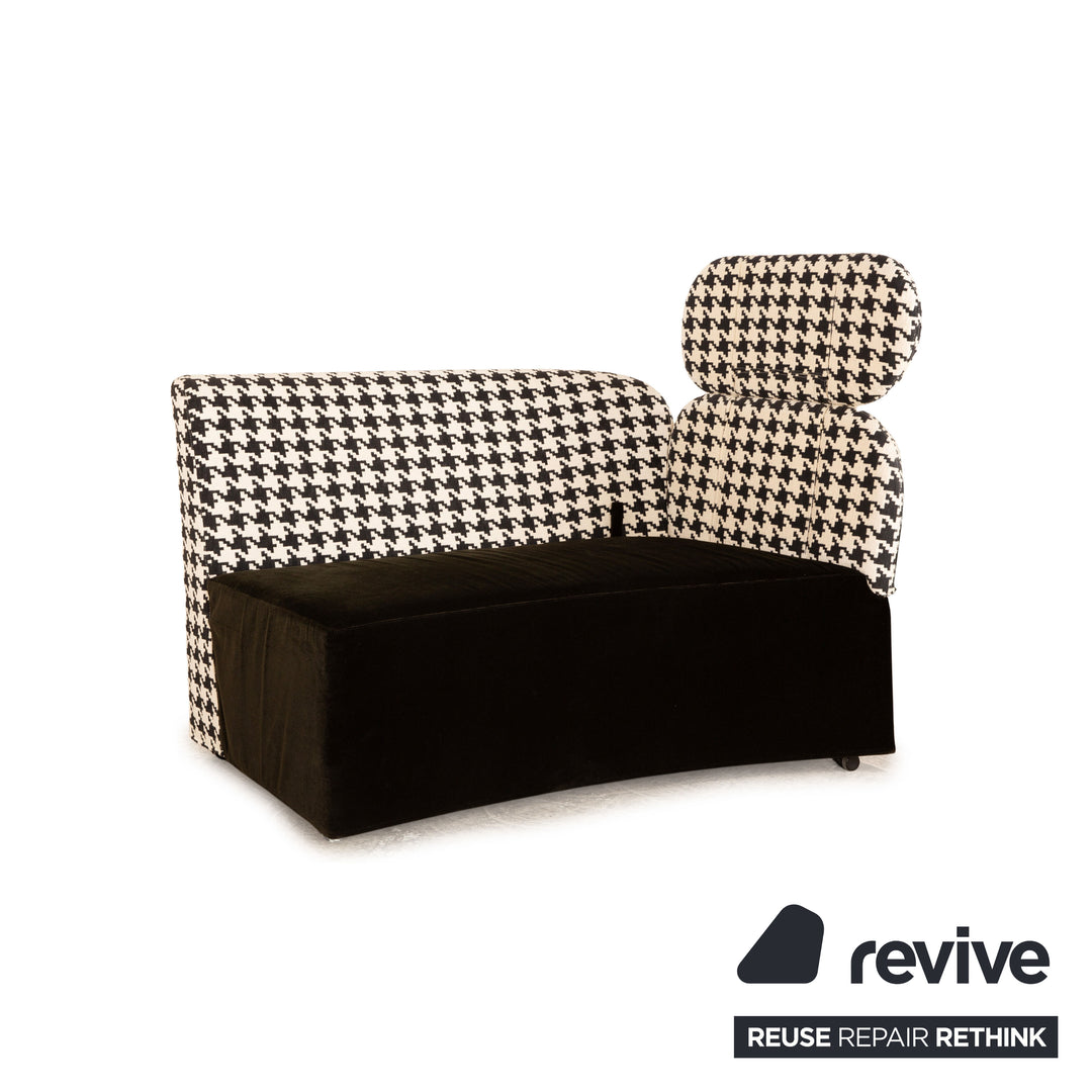 Brühl Floret Glory Fabric Two Seater Black White Sofa Couch