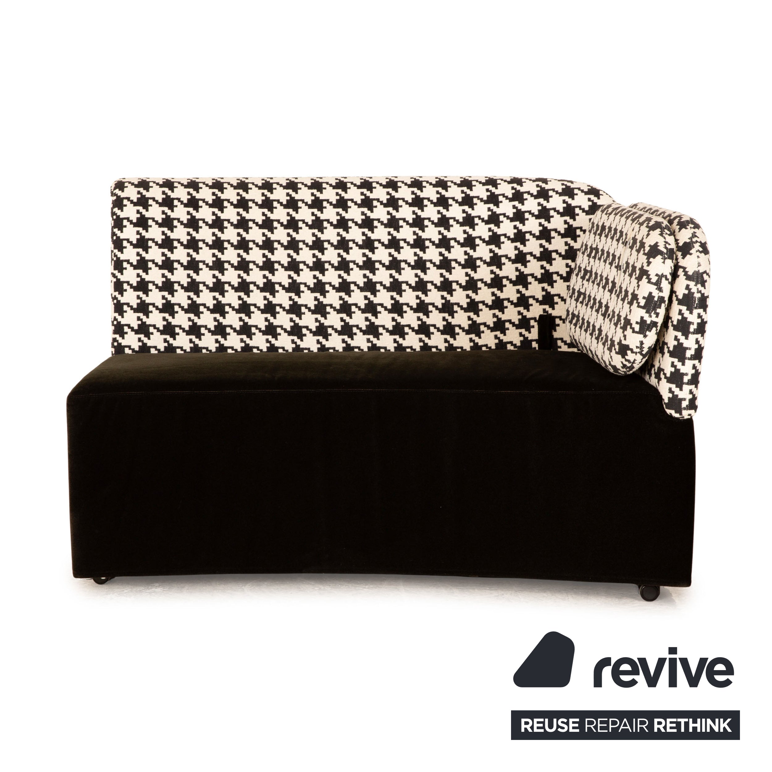 Brühl Floret Glory Fabric Two Seater Black White Sofa Couch