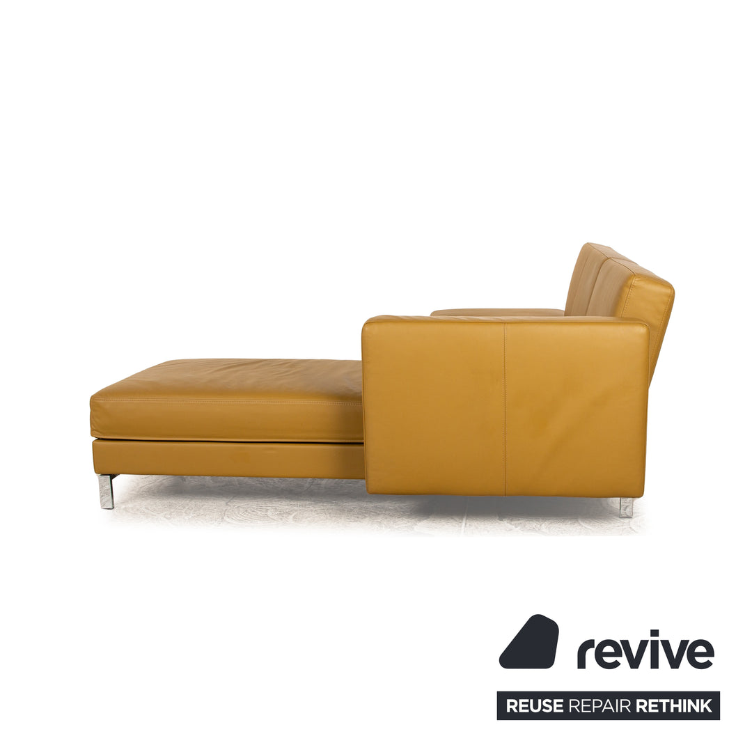 Brühl four-two Leder Ecksofa Gelb manuelle Funktion Sofa Couch