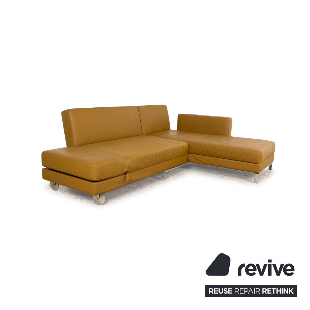 Brühl four-two Leder Ecksofa Gelb manuelle Funktion Sofa Couch