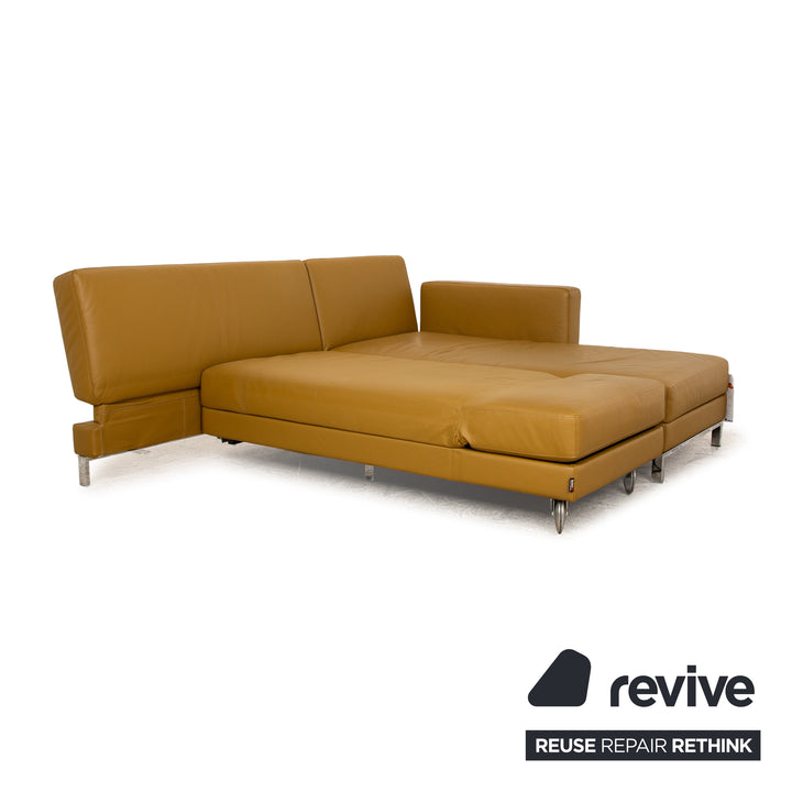 Brühl four-two Leder Ecksofa Gelb manuelle Funktion Sofa Couch