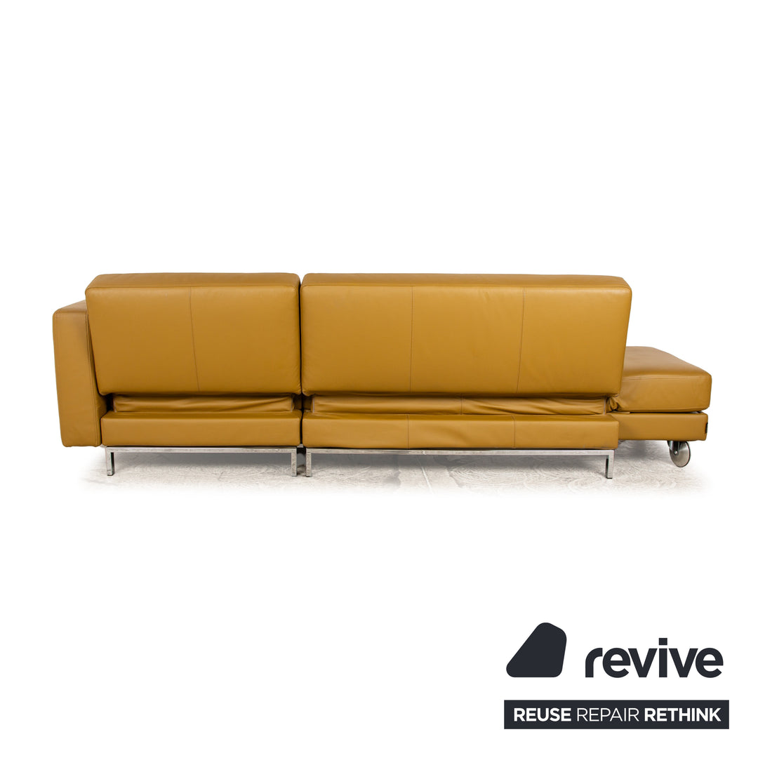 Brühl four-two Leder Ecksofa Gelb manuelle Funktion Sofa Couch