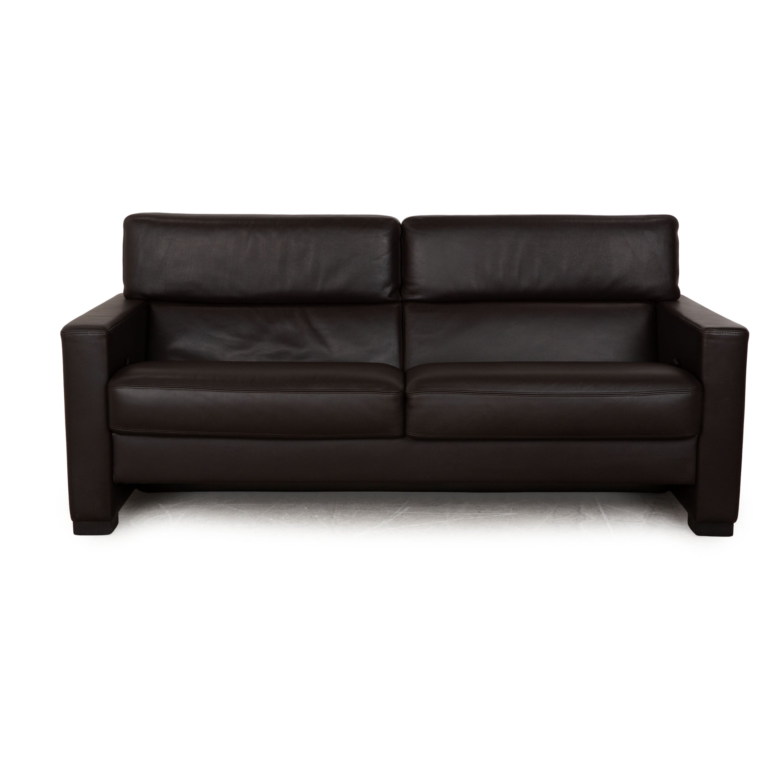 Brühl Francis Leder Dreisitzer Braun manuelle Funktion Sofa Couch