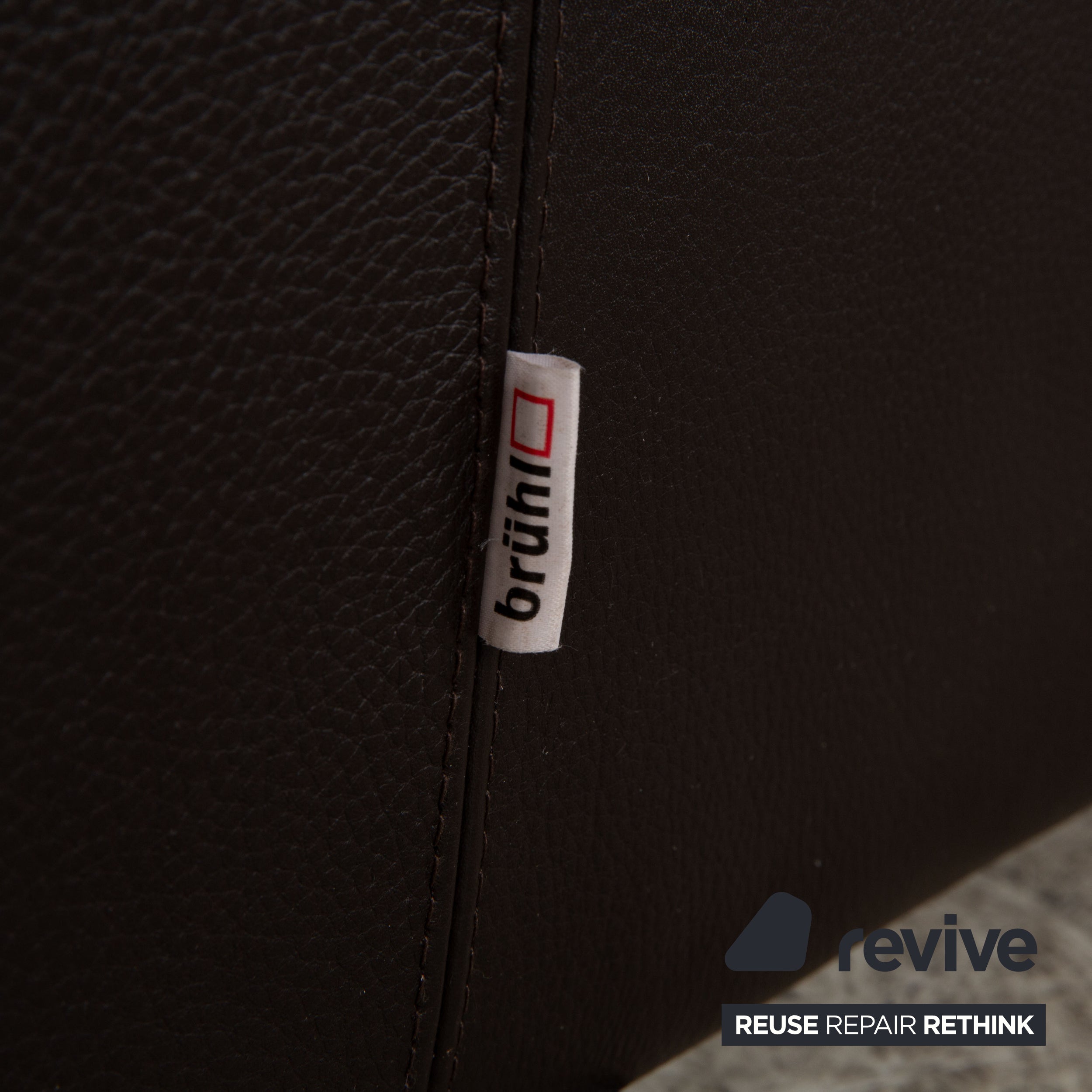 Brühl Francis Leder Dreisitzer Braun manuelle Funktion Sofa Couch