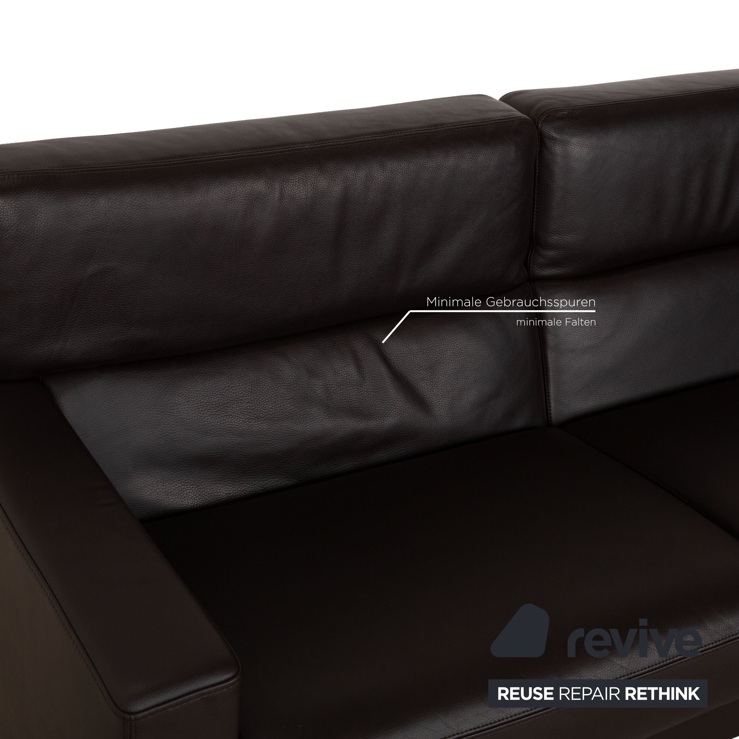 Brühl Francis Leder Dreisitzer Braun manuelle Funktion Sofa Couch