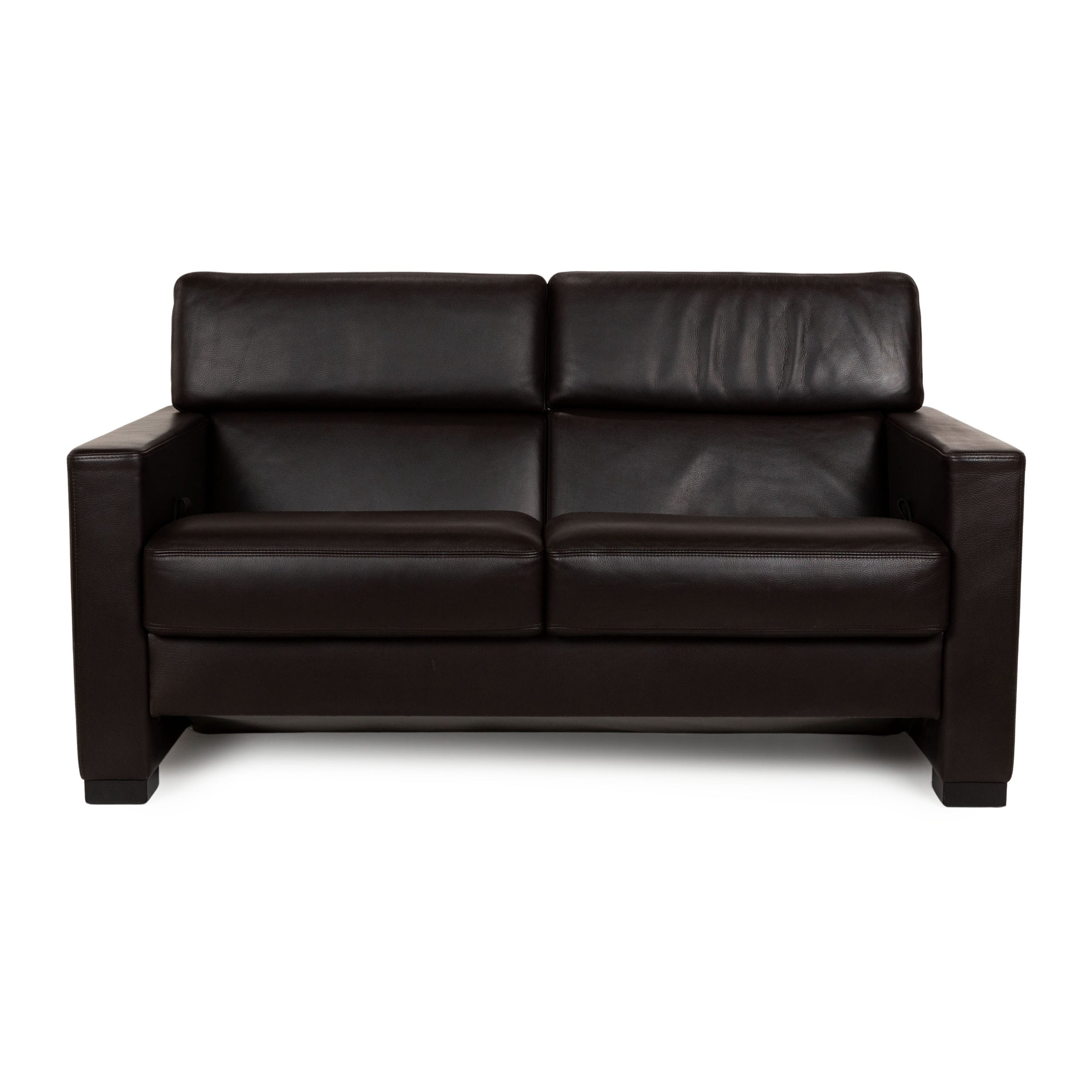 Brühl Francis Leather Two-Seater Brown Manual Function Sofa Couch