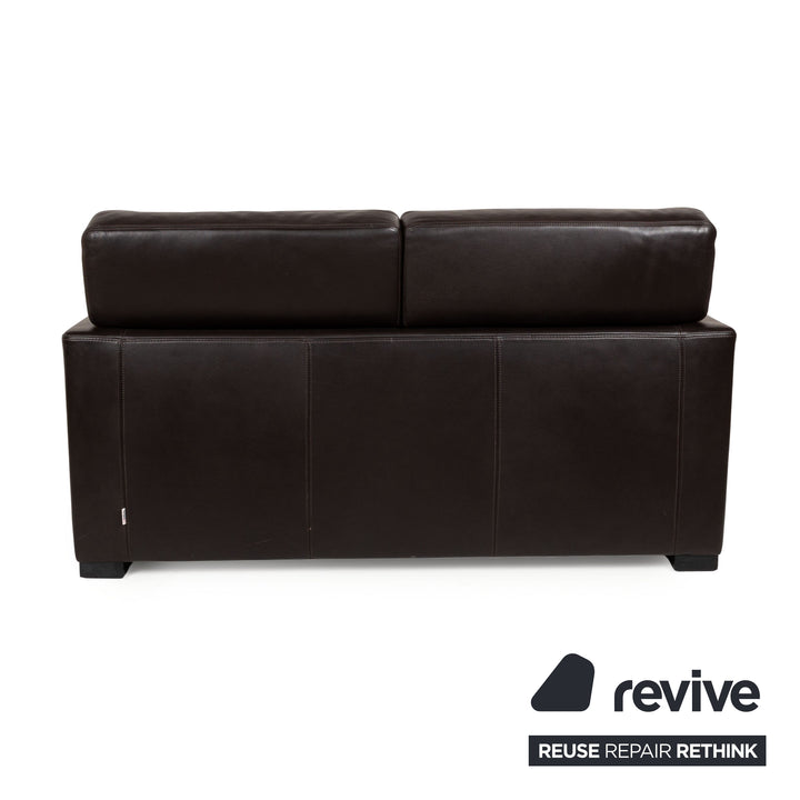 Brühl Francis Leather Two-Seater Brown Manual Function Sofa Couch