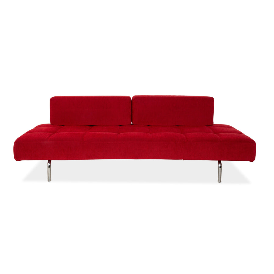 Chaise longue en tissu Brühl Jerry rouge fonction manuelle