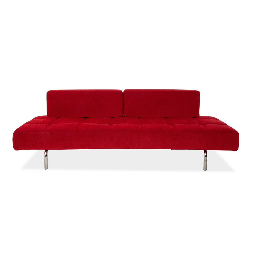 Chaise longue en tissu Brühl Jerry rouge fonction manuelle