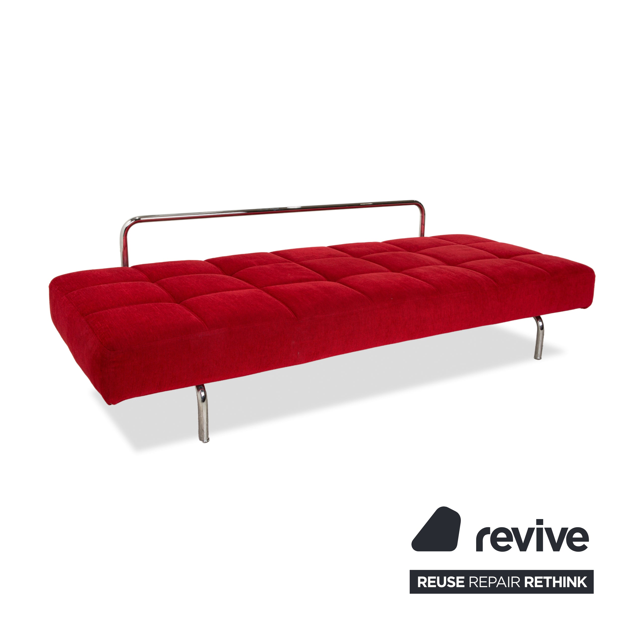 Chaise longue en tissu Brühl Jerry rouge fonction manuelle