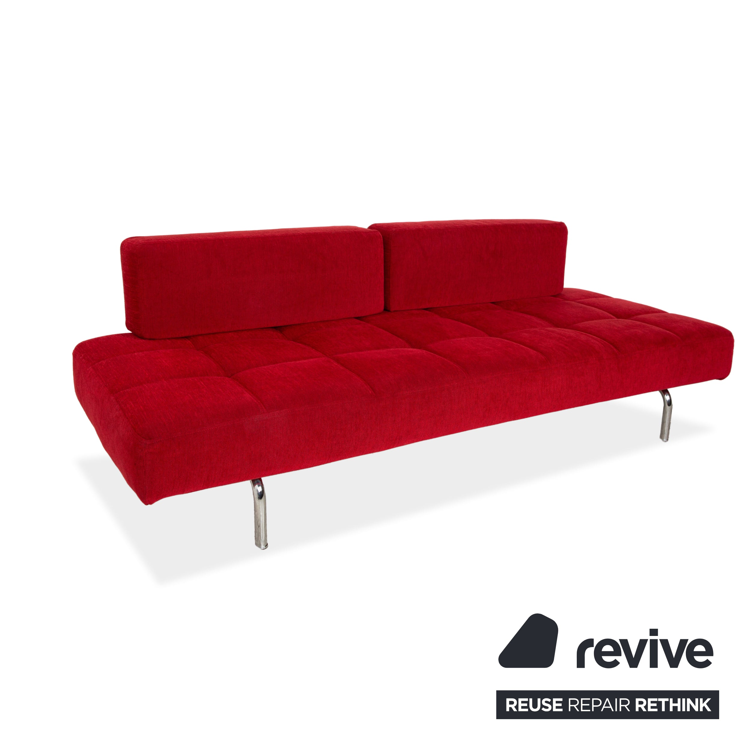 Chaise longue en tissu Brühl Jerry rouge fonction manuelle