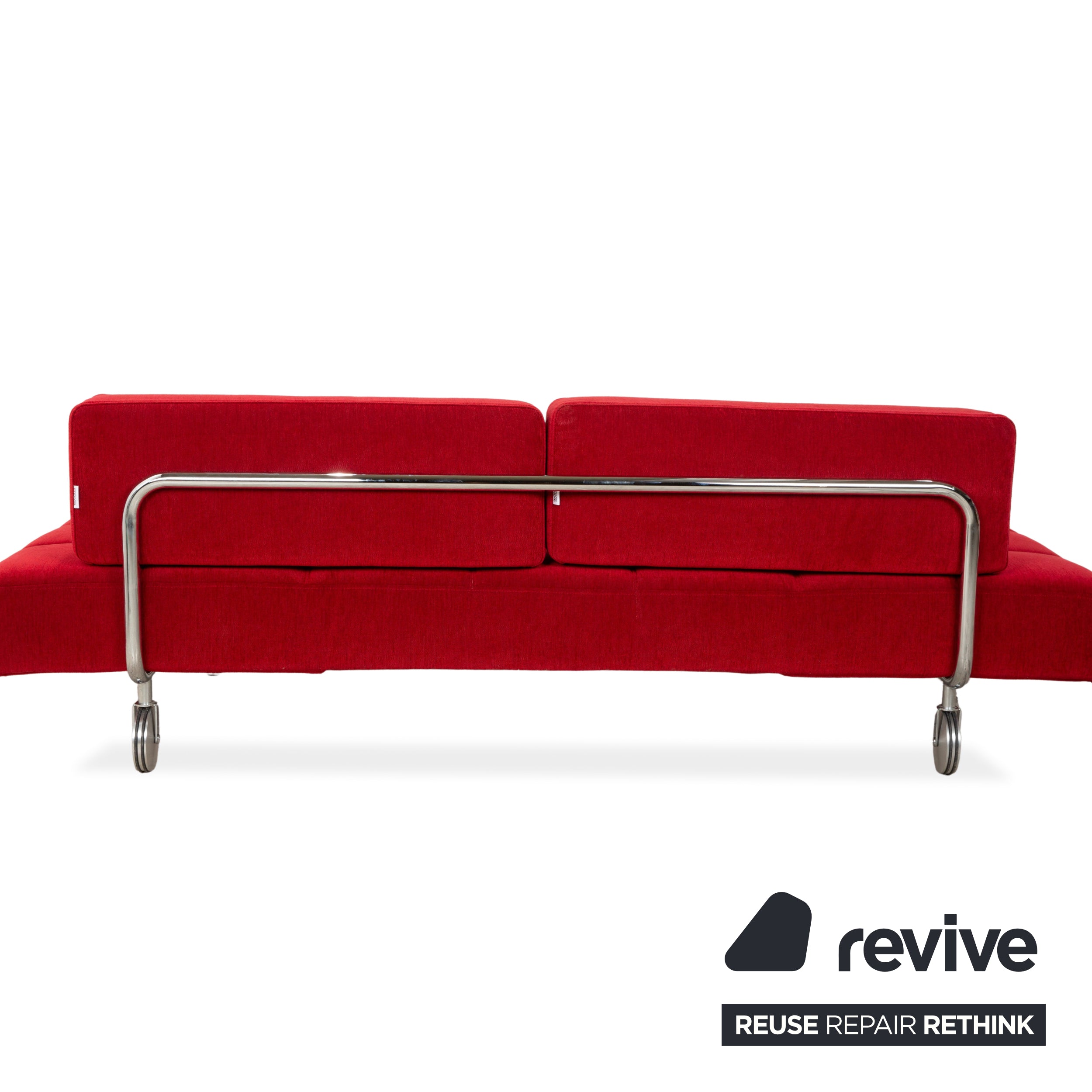 Chaise longue en tissu Brühl Jerry rouge fonction manuelle