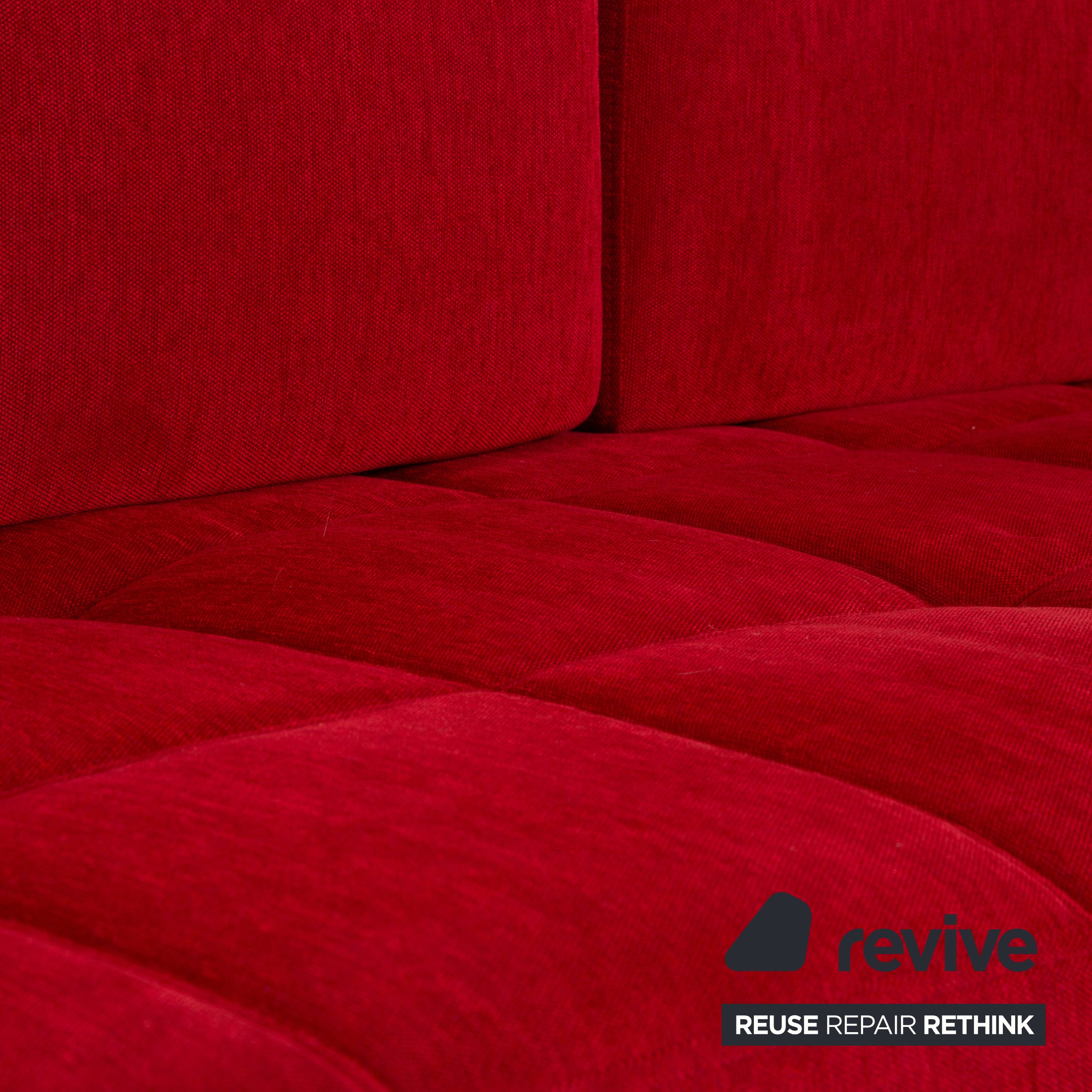 Chaise longue en tissu Brühl Jerry rouge fonction manuelle