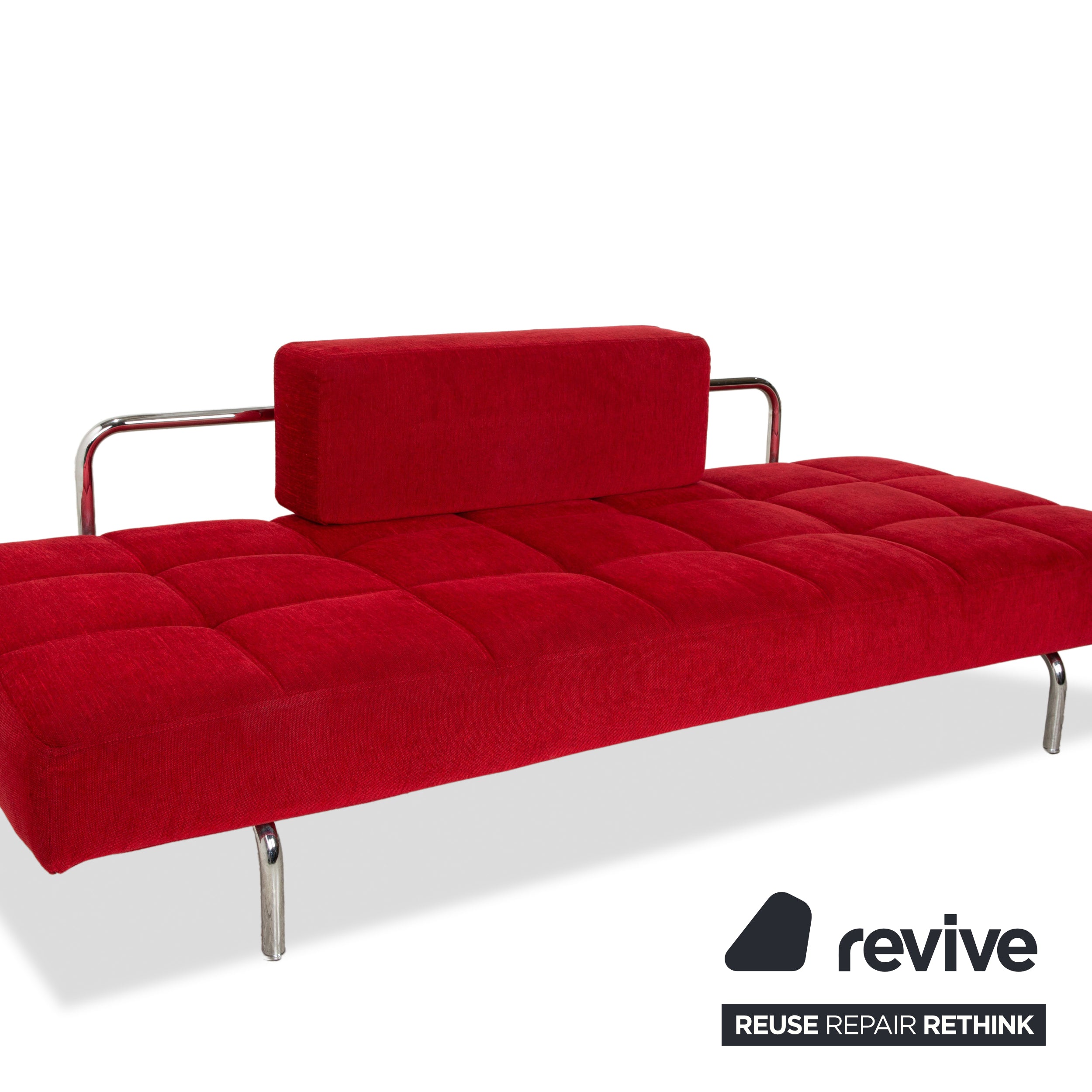 Chaise longue en tissu Brühl Jerry rouge fonction manuelle