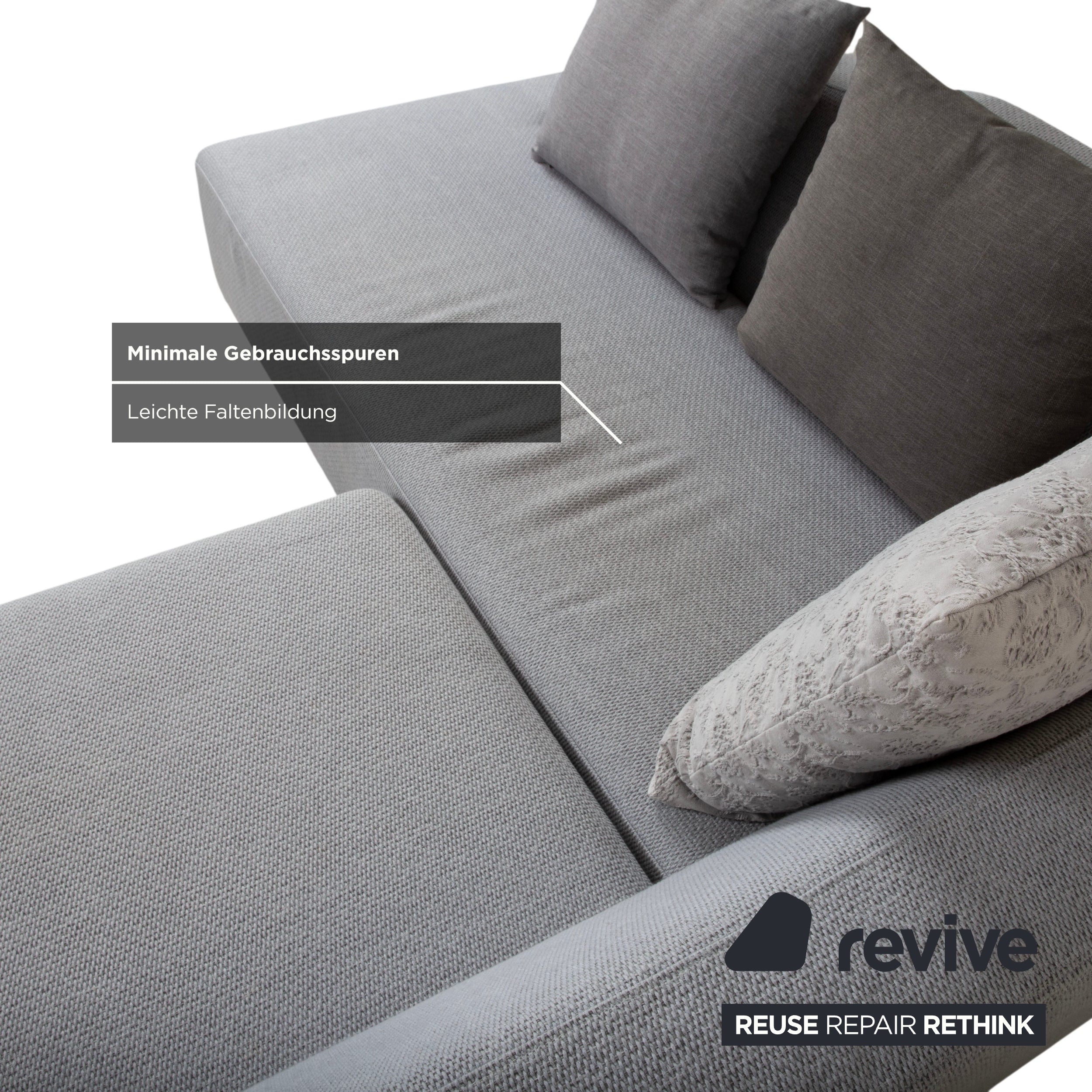Brühl Lady Bug Fabric Corner Sofa Grey Manual Function Sofa Couch