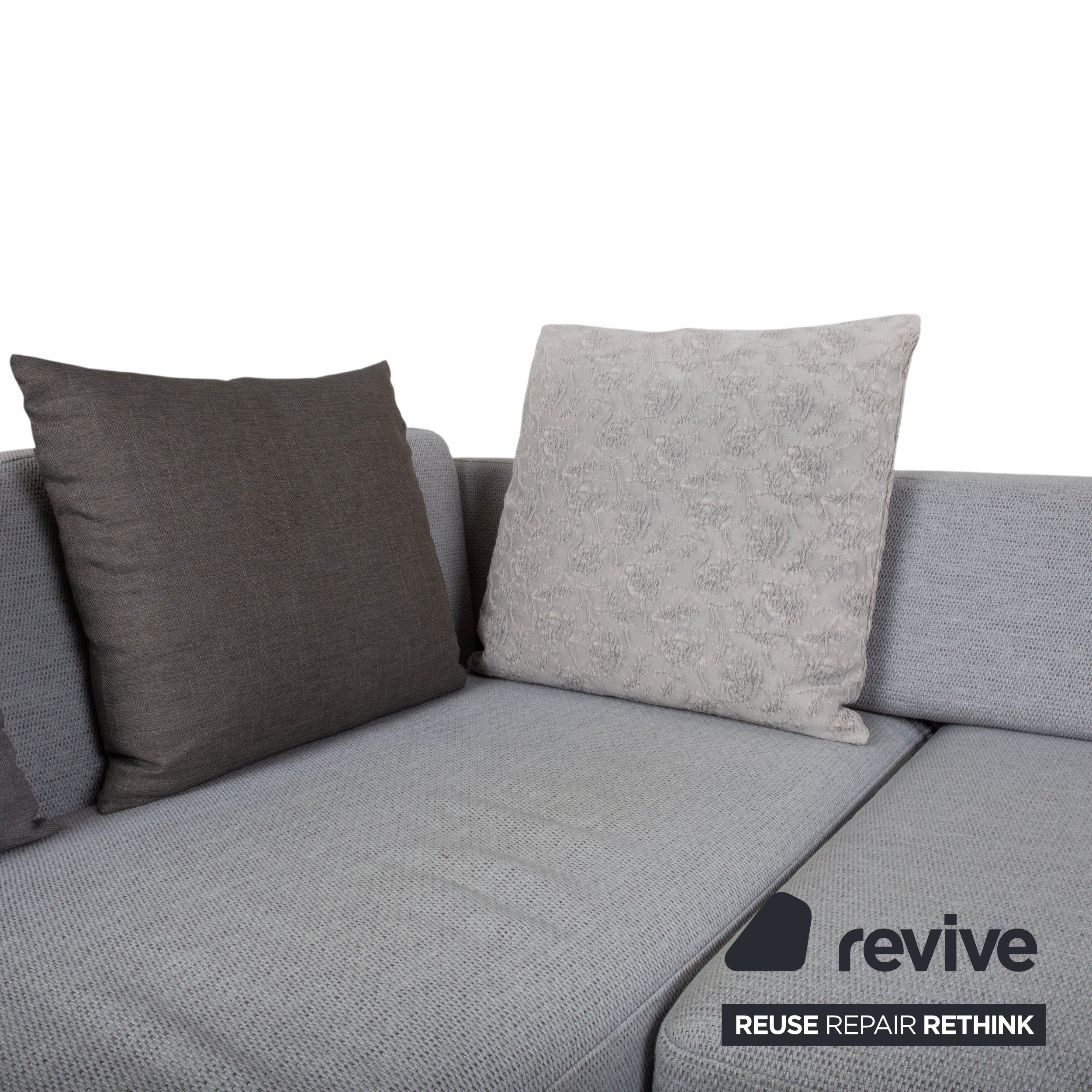 Brühl Lady Bug Fabric Corner Sofa Grey Manual Function Sofa Couch