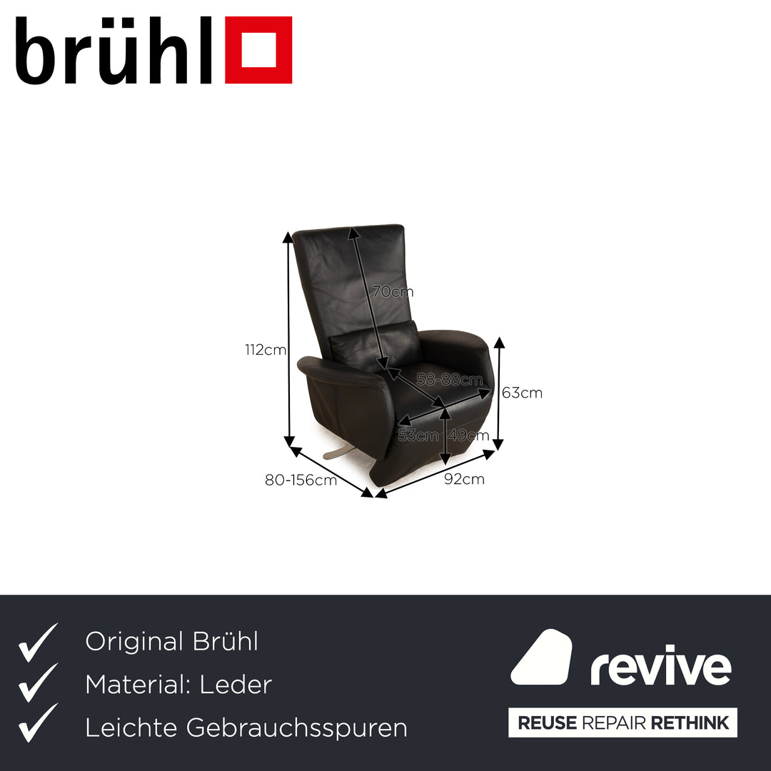 Brühl Leder Sessel Dunkelblau manuelle Funktion Relaxsessel