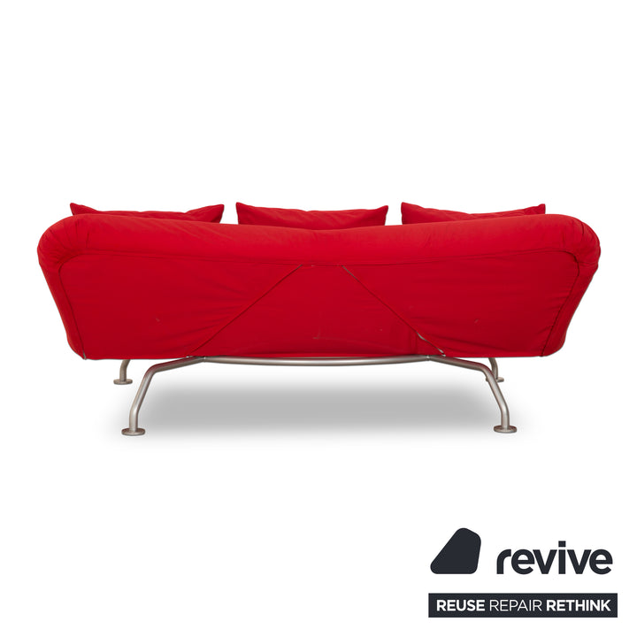 Brühl More Stoff Zweisitzer Rot Sofa Couch manuelle Schlaffunktion