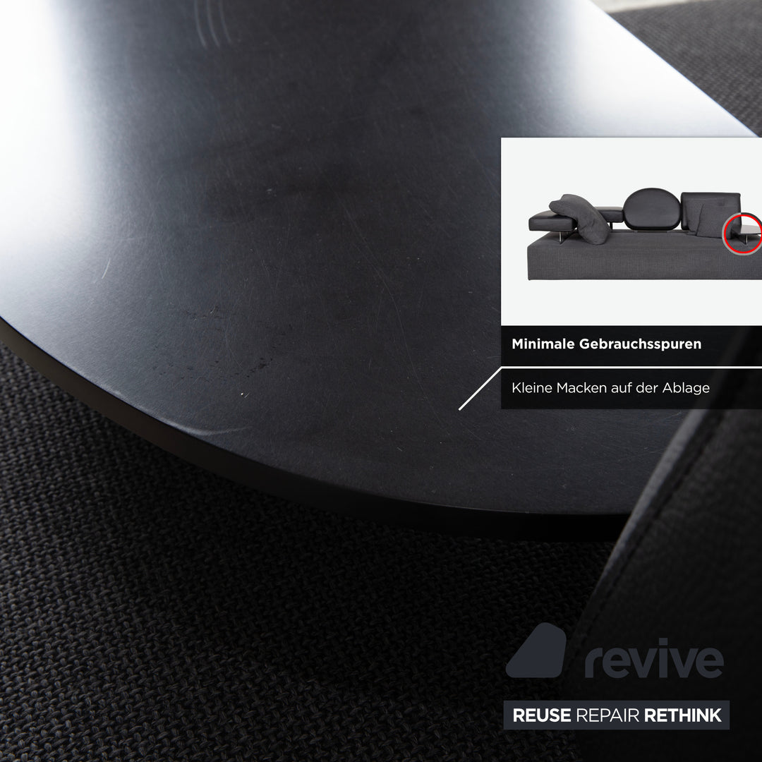 Brühl Mosspink Stoff Leder Zweisitzer Grau Sofa Couch manuelle Funktion