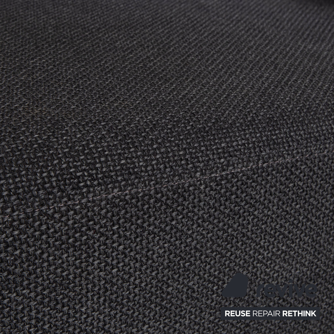 Canapé deux places Brühl Mosspink en tissu et cuir gris, fonction manuelle