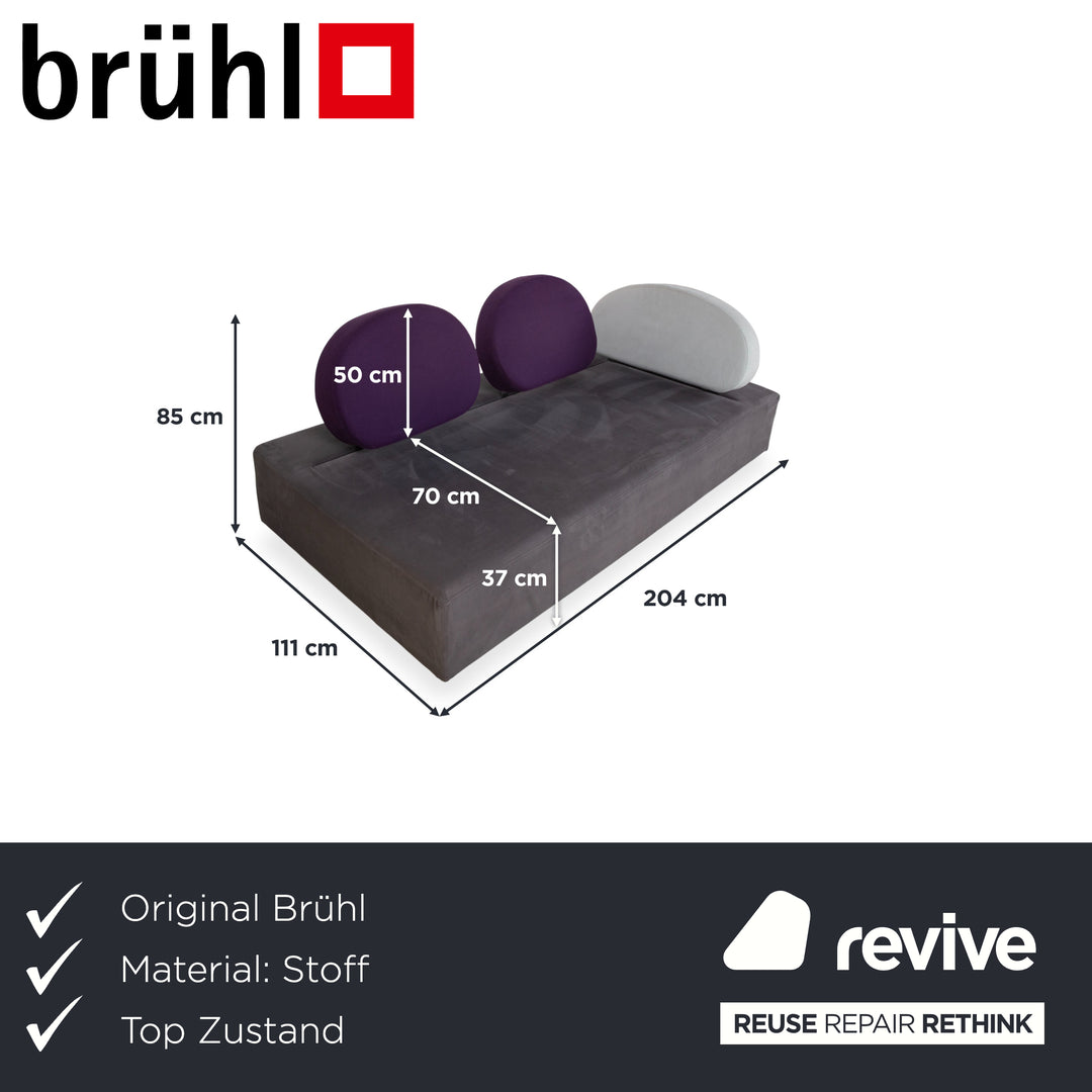 Brühl Mosspink Zweisitzer Stoff Leder Grau Anthrazit Violett bunt Sofa Couch manuelle Funktion