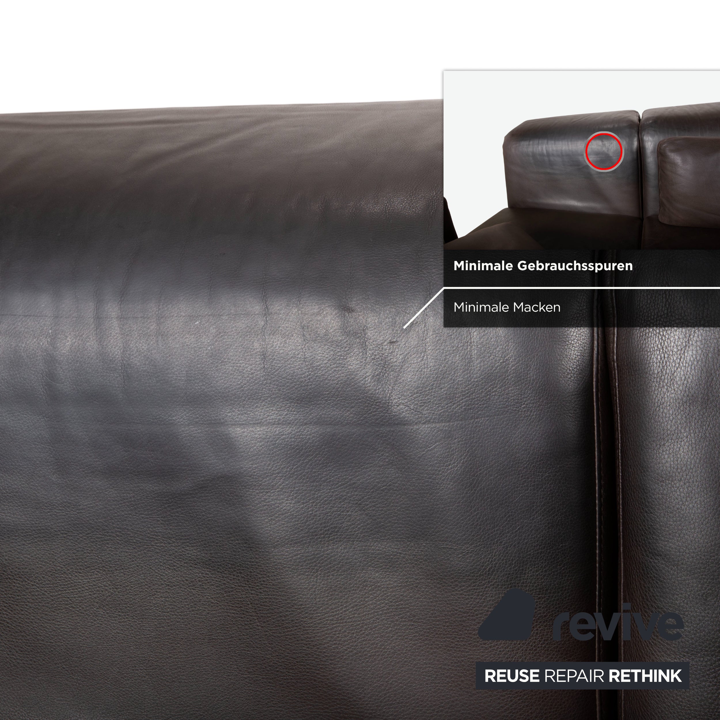 Brühl Moule Garnitur Leder Ecksofa Hocker Braun Chrom Sofa Couch manuelle Funktion
