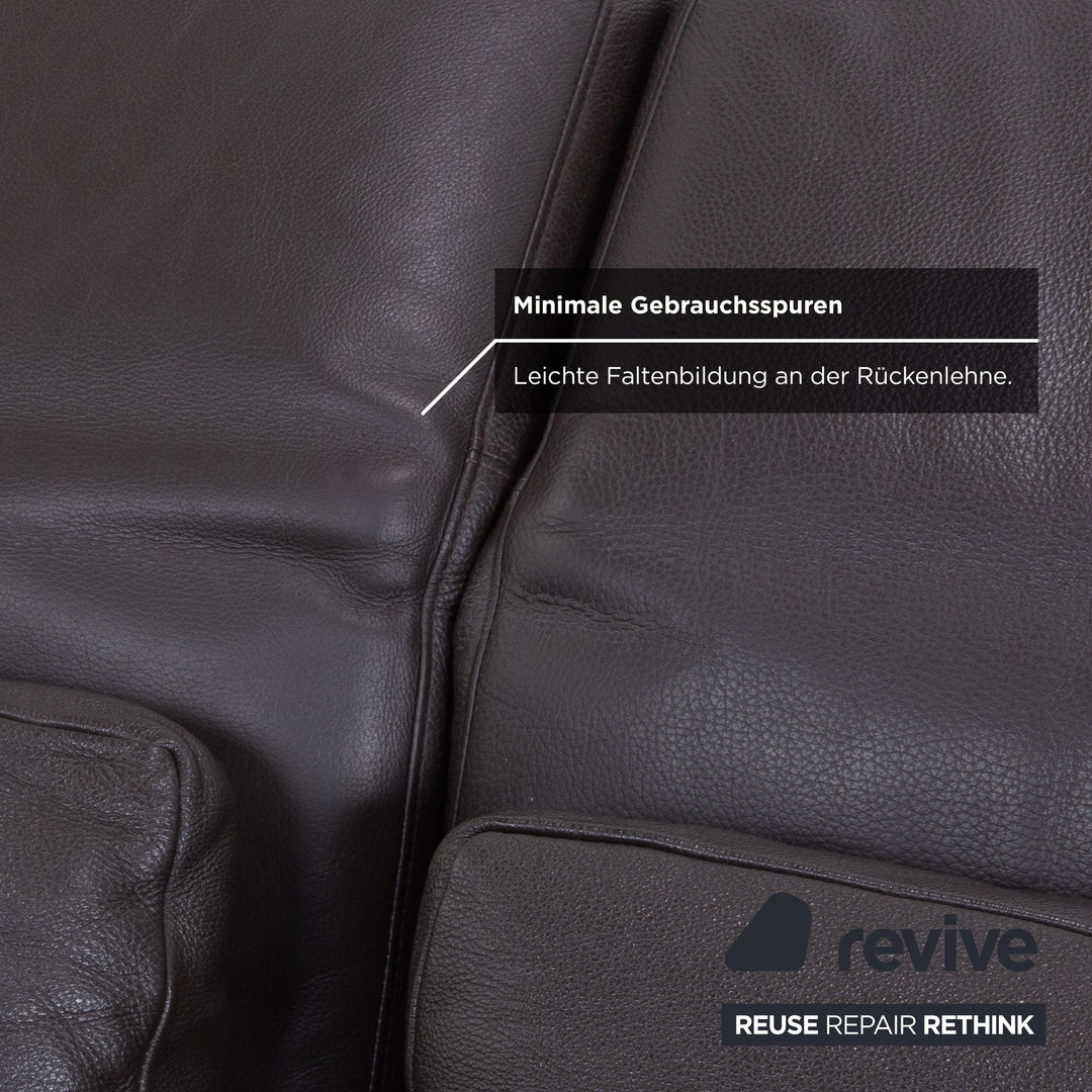 Brühl Moule Leder Chrom Ecksofa Braun Sofa Couch Funktion